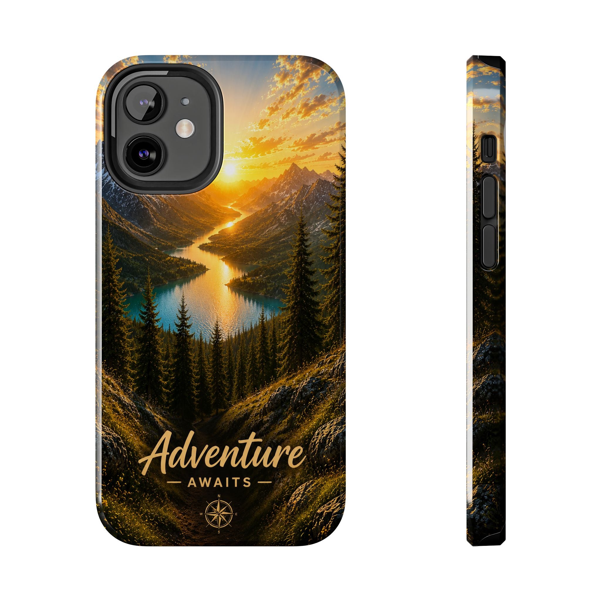 Adventure Awaits Phone Case — Scenic Mountain Landscape Protective Case