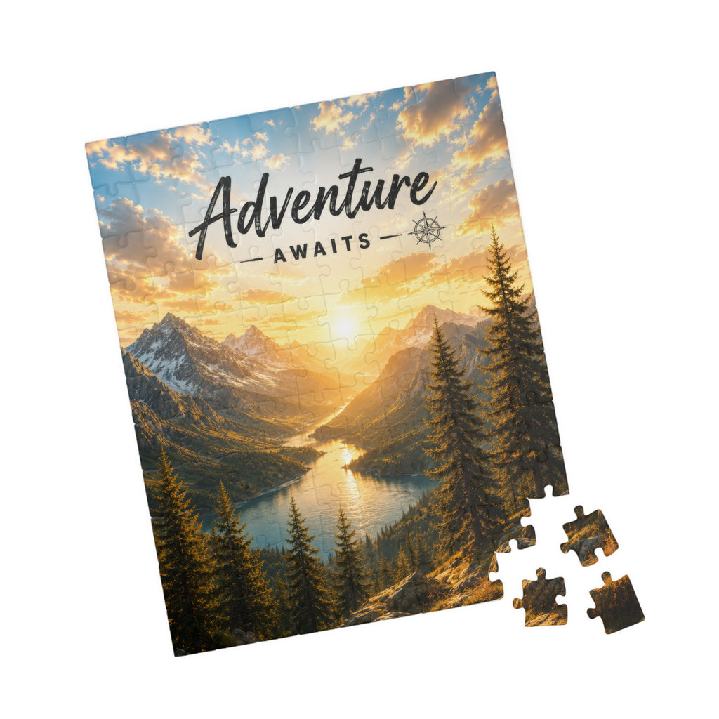 Adventure Awaits Landscape Puzzle — Scenic Mountain Lake Jigsaw (110–1014 pcs)