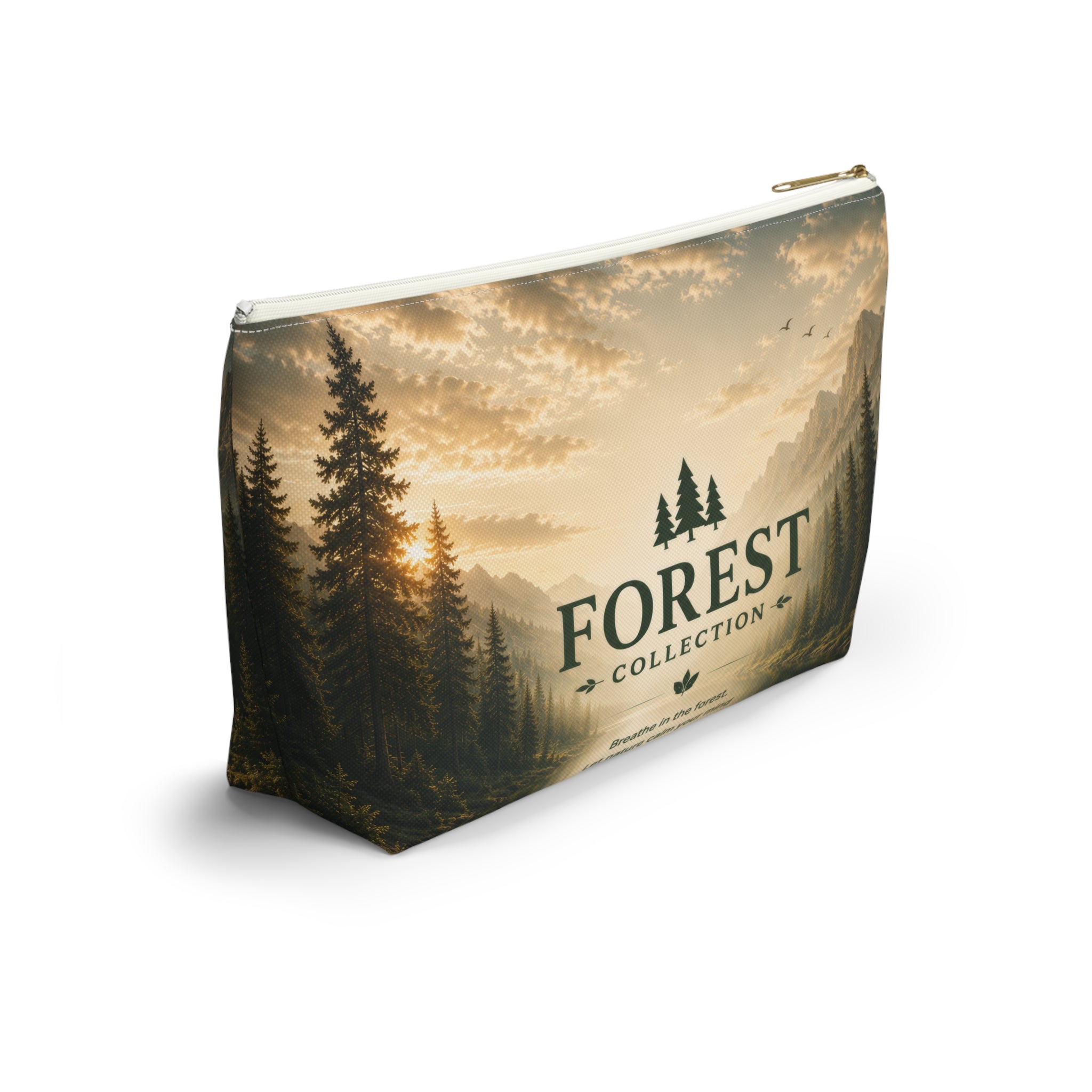 Forest Collection Accessory Pouch — Scenic Mountain & Pine Makeup Bag