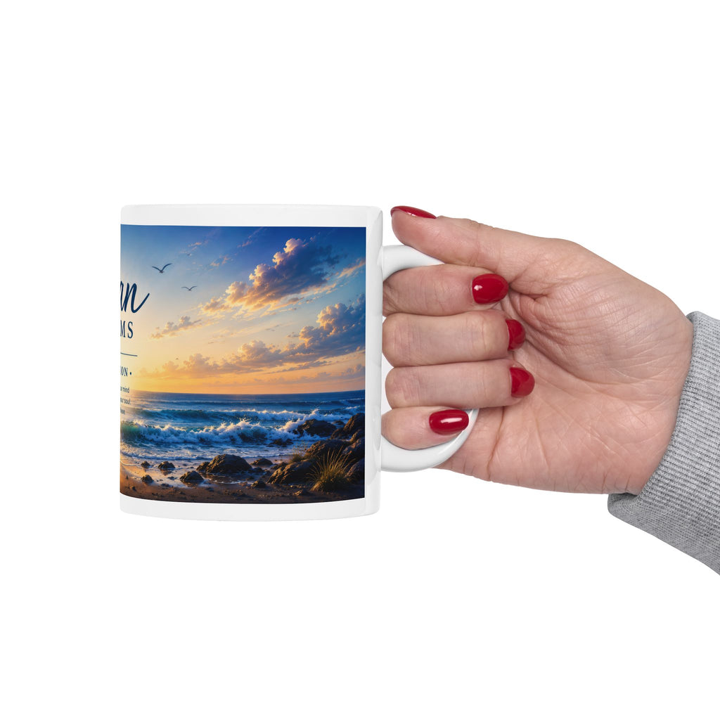 Ocean Ceramic Mug (11oz, 15oz) | Coastal Coffee Mug | Planet of Thoughts