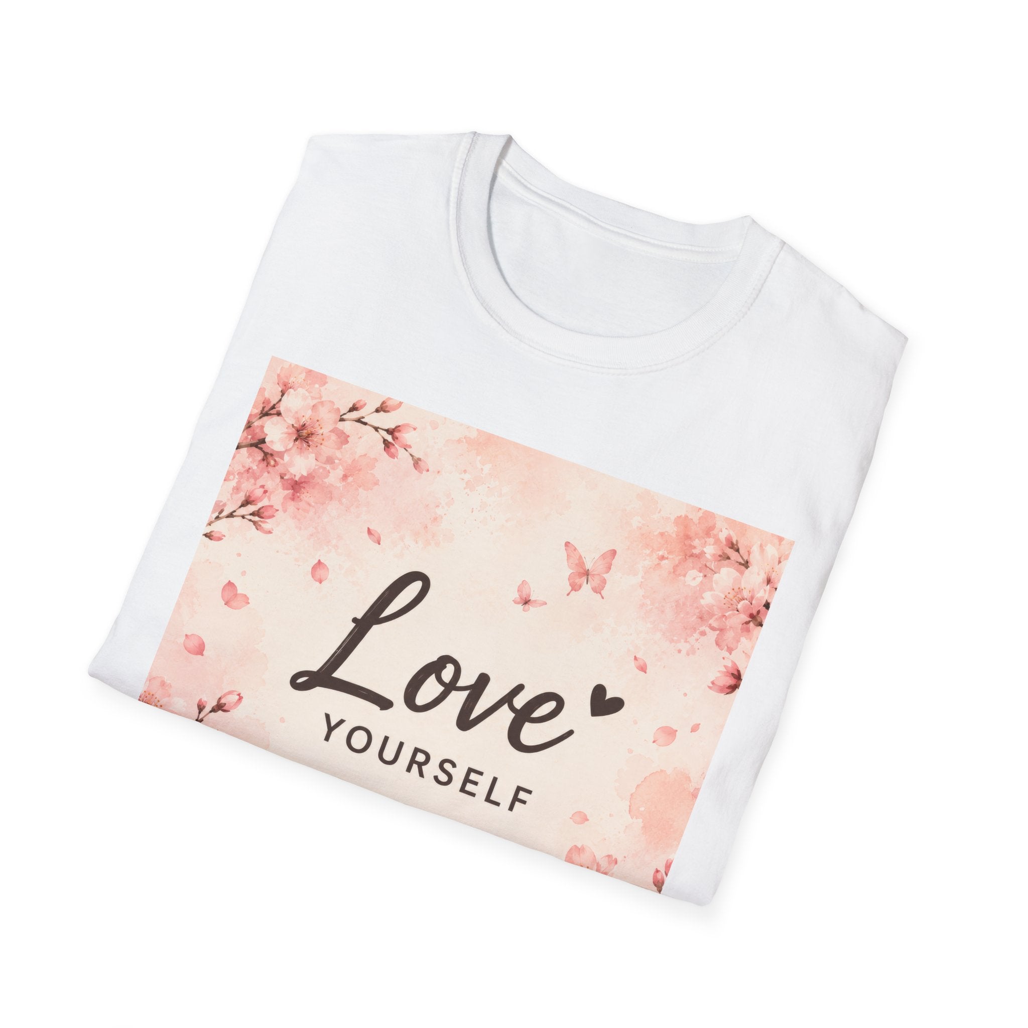 Love Yourself T-Shirt — Pink Floral Self-Love Tee