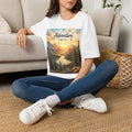 Adventure Awaits T-Shirt — Scenic Mountain Sunset Travel Tee