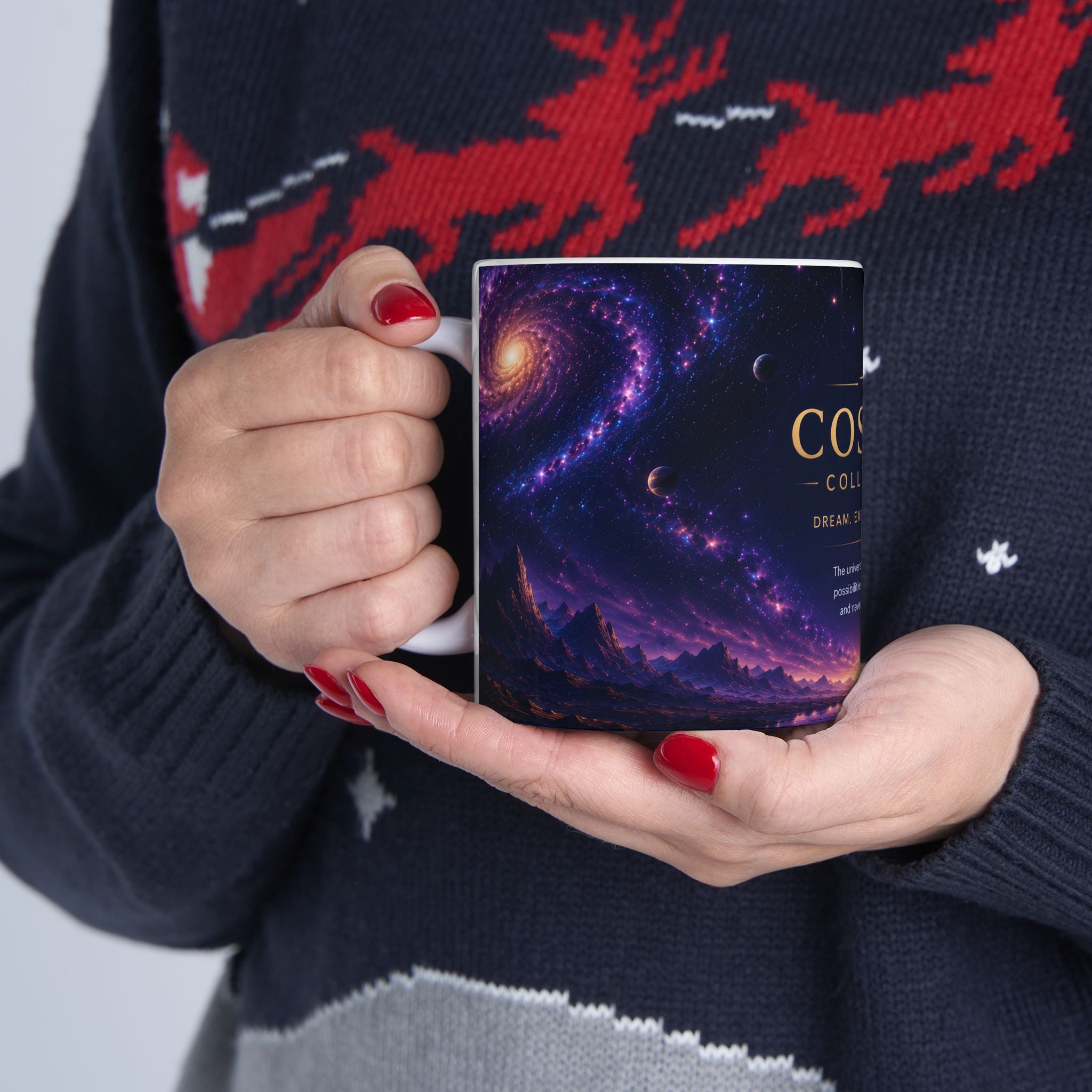 Cosmic Collection Ceramic Mug – Inspirational Space Art Coffee Mug, Galaxy Design, 11oz & 15oz