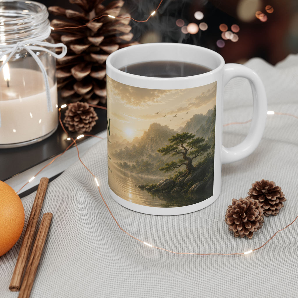 Zen Collection Ceramic Mug (11oz, 15oz) – Tranquil Landscape Meditation Coffee Cup | Planet of Thoughts