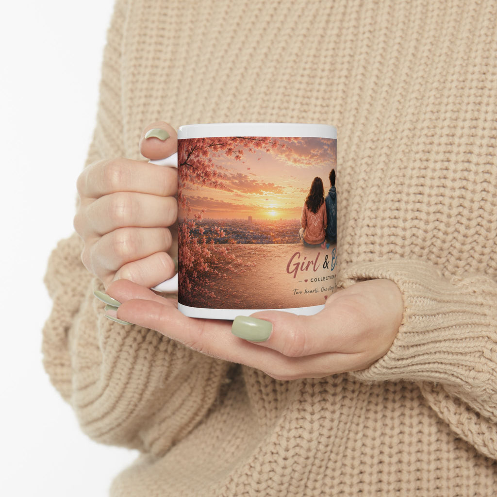 Girl & Boy Ceramic Mug (11oz, 15oz) | Friendship & Love Mug | Planet of Thoughts