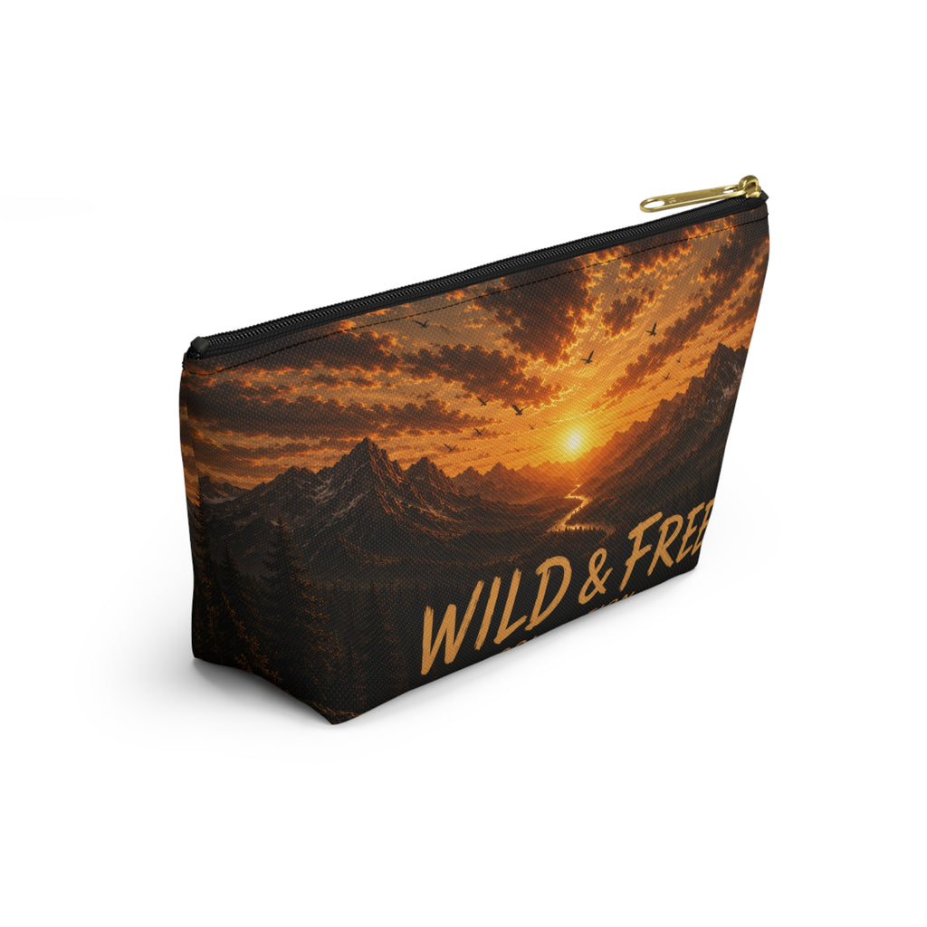 Wild & Free Accessory Pouch — Sunset Mountain Cosmetic Bag