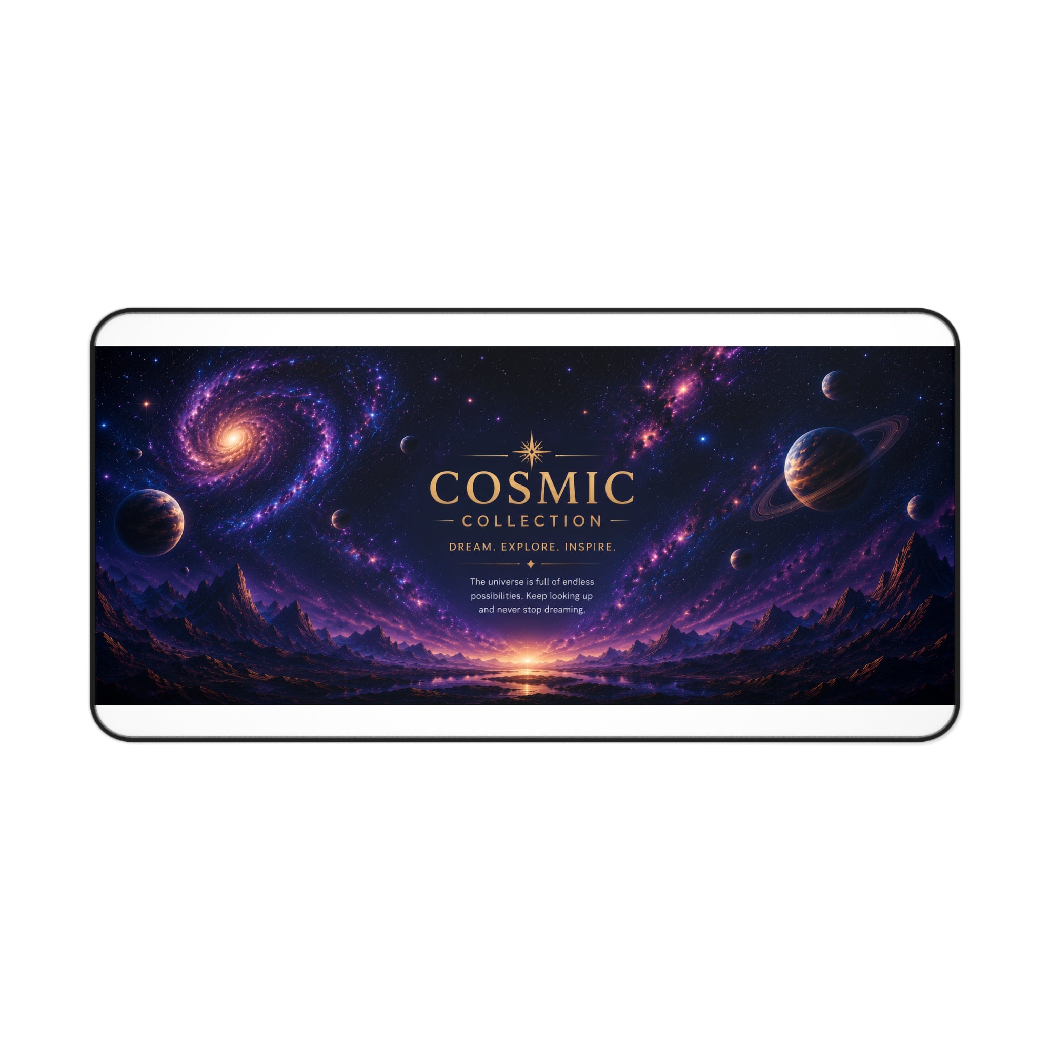 Cosmic Collection Desk Mat — Galaxy Landscape Gaming & Office Mouse Pad