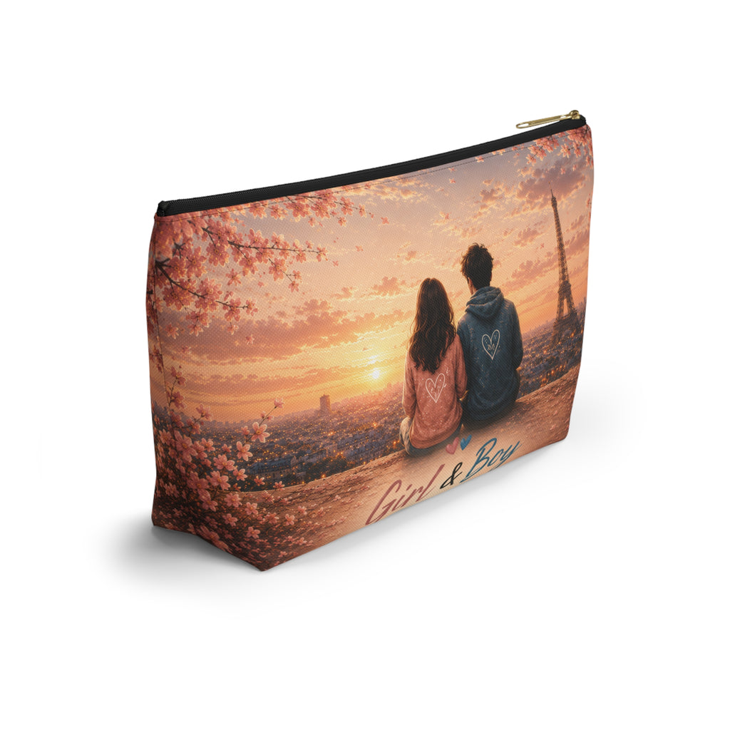 Girl & Boy Paris Sunset Cosmetic Bag Accessory Pouch