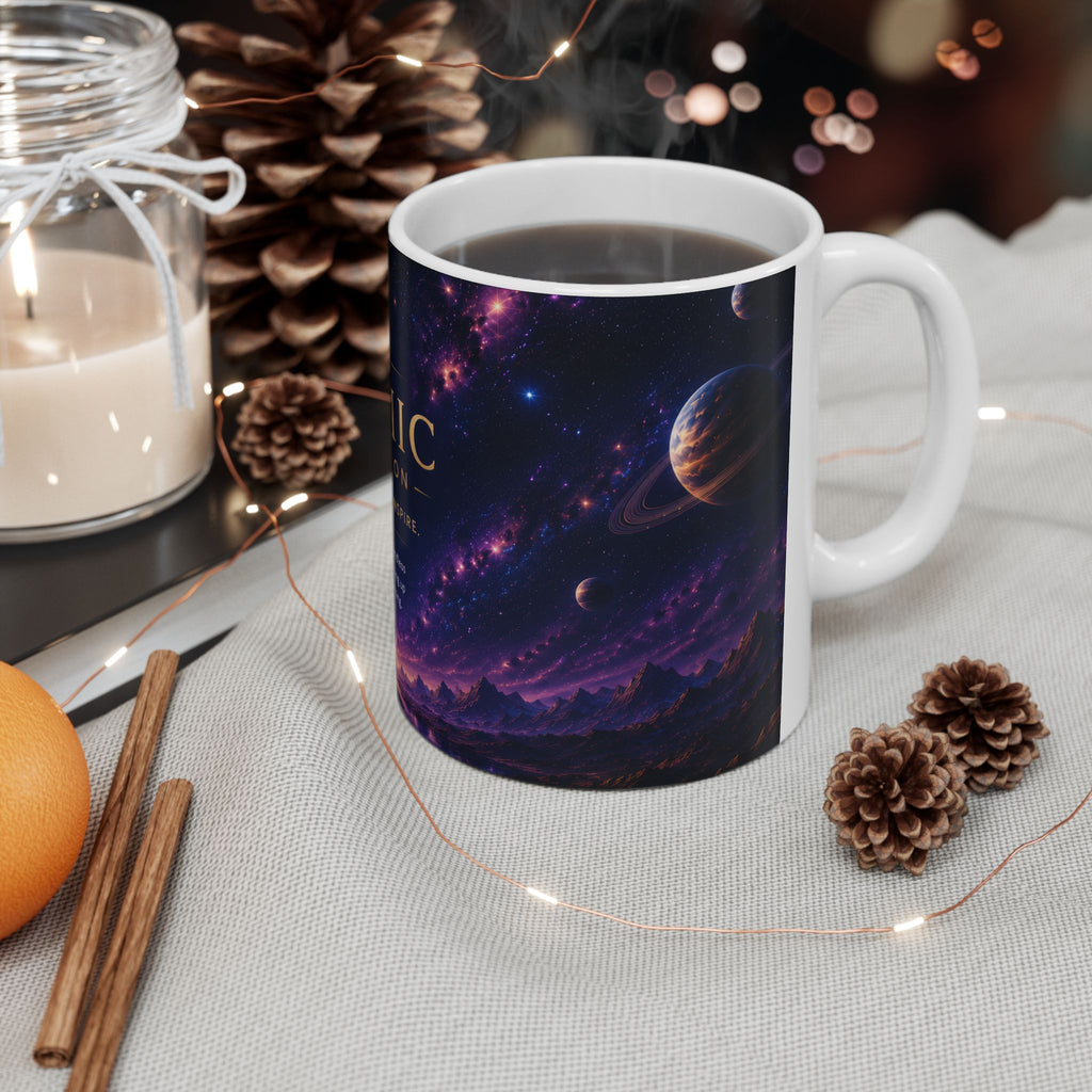 Cosmic Collection Ceramic Mug – Inspirational Space Art Coffee Mug, Galaxy Design, 11oz & 15oz