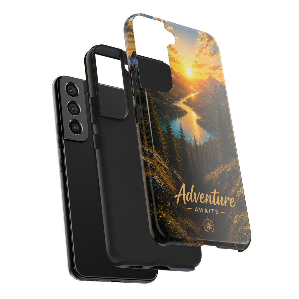 Adventure Awaits Phone Case — Scenic Mountain Landscape Protective Case
