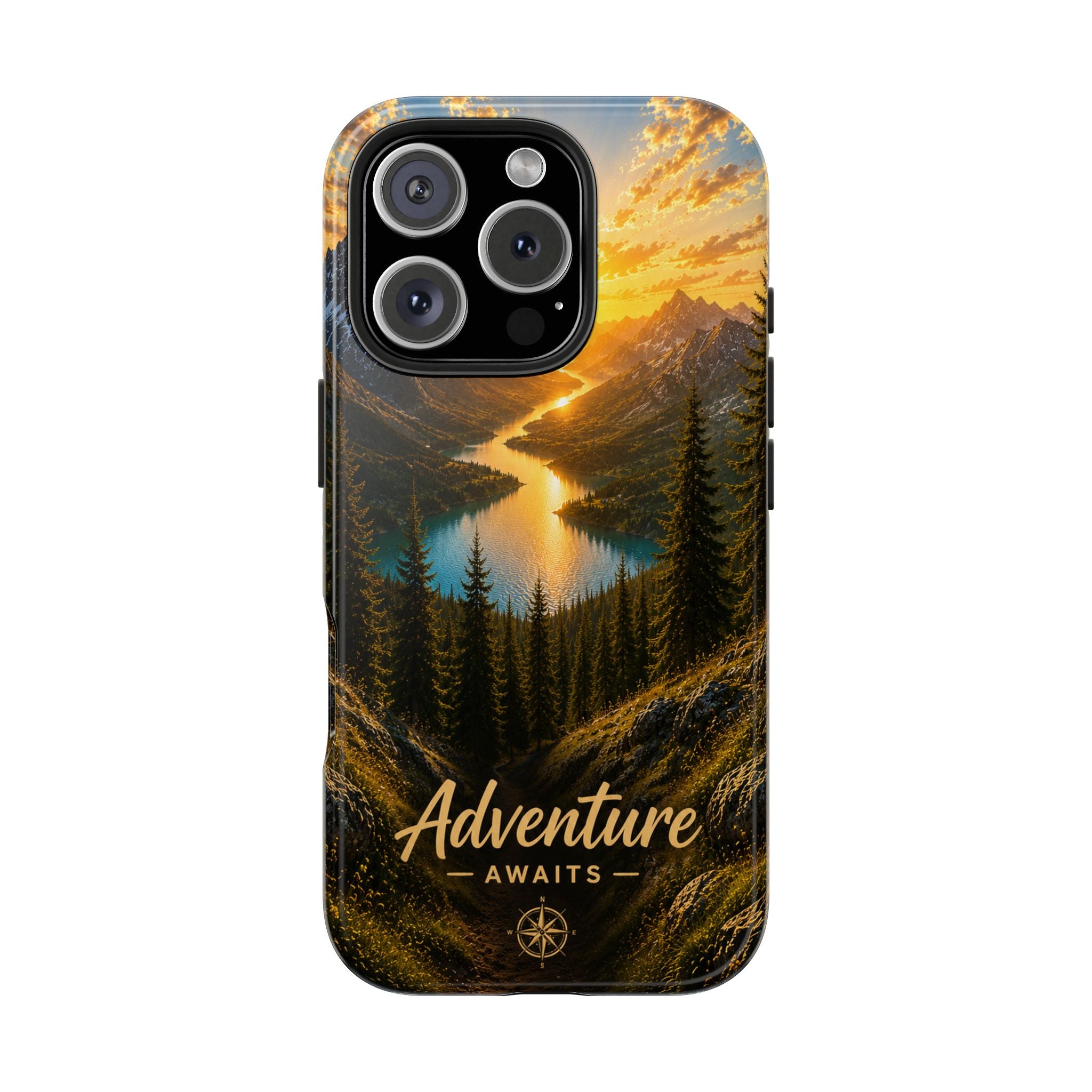 Adventure Awaits Phone Case — Scenic Mountain Landscape Protective Case