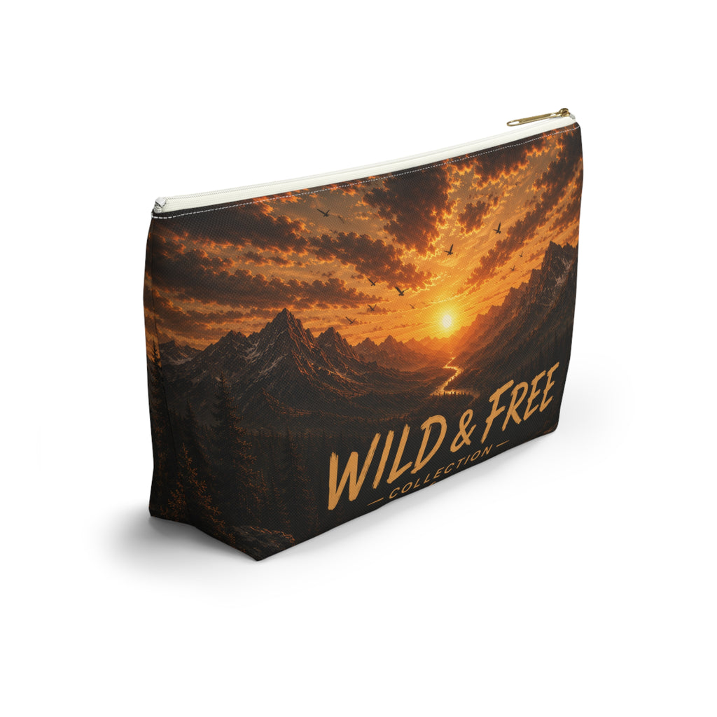 Wild & Free Accessory Pouch — Sunset Mountain Cosmetic Bag