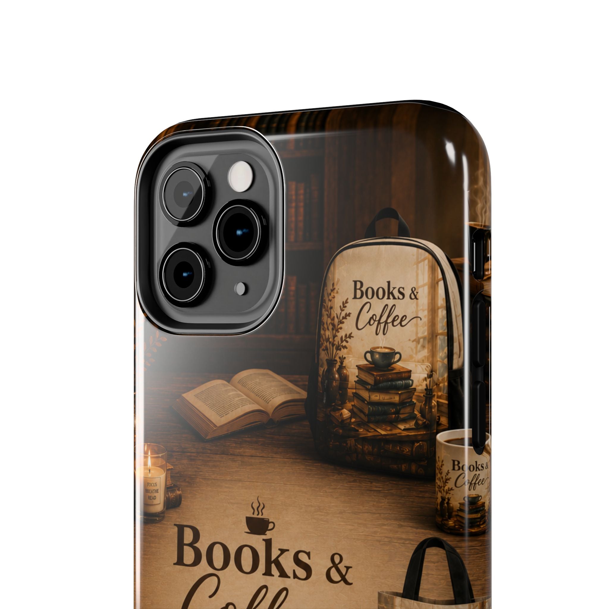 Books & Coffee Tough Phone Case — Cozy Vintage Library Design