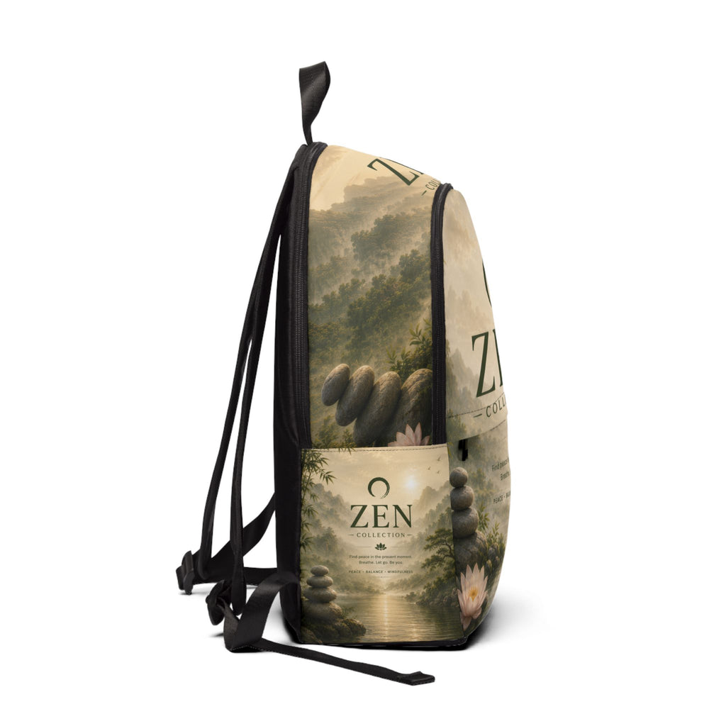 Zen Collection Fabric Backpack — Tranquil Lotus & Stones Meditation Backpack