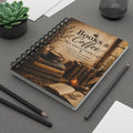 Books & Coffee Spiral Notebook — Vintage Literary Journal for Book Lovers