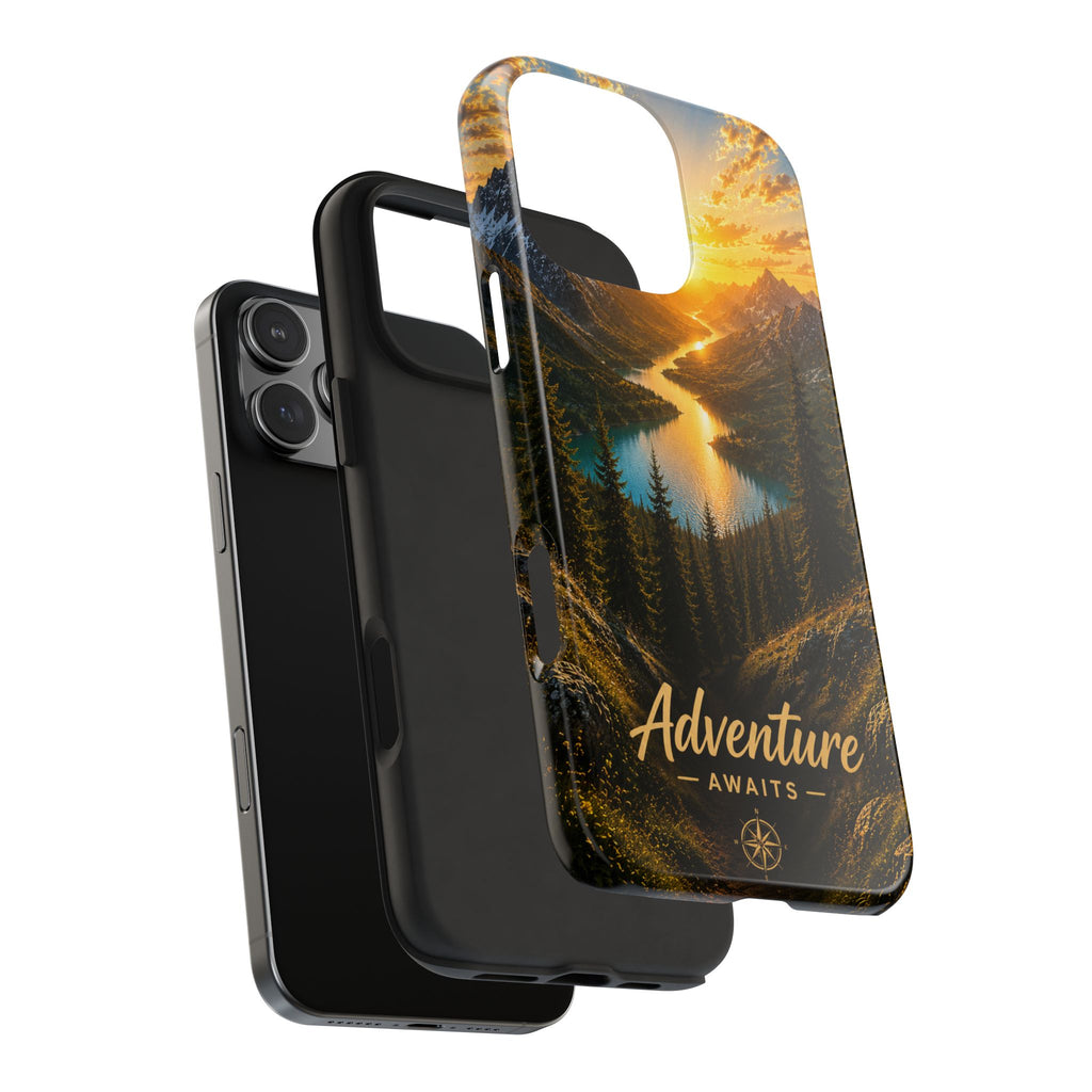 Adventure Awaits Phone Case — Scenic Mountain Landscape Protective Case