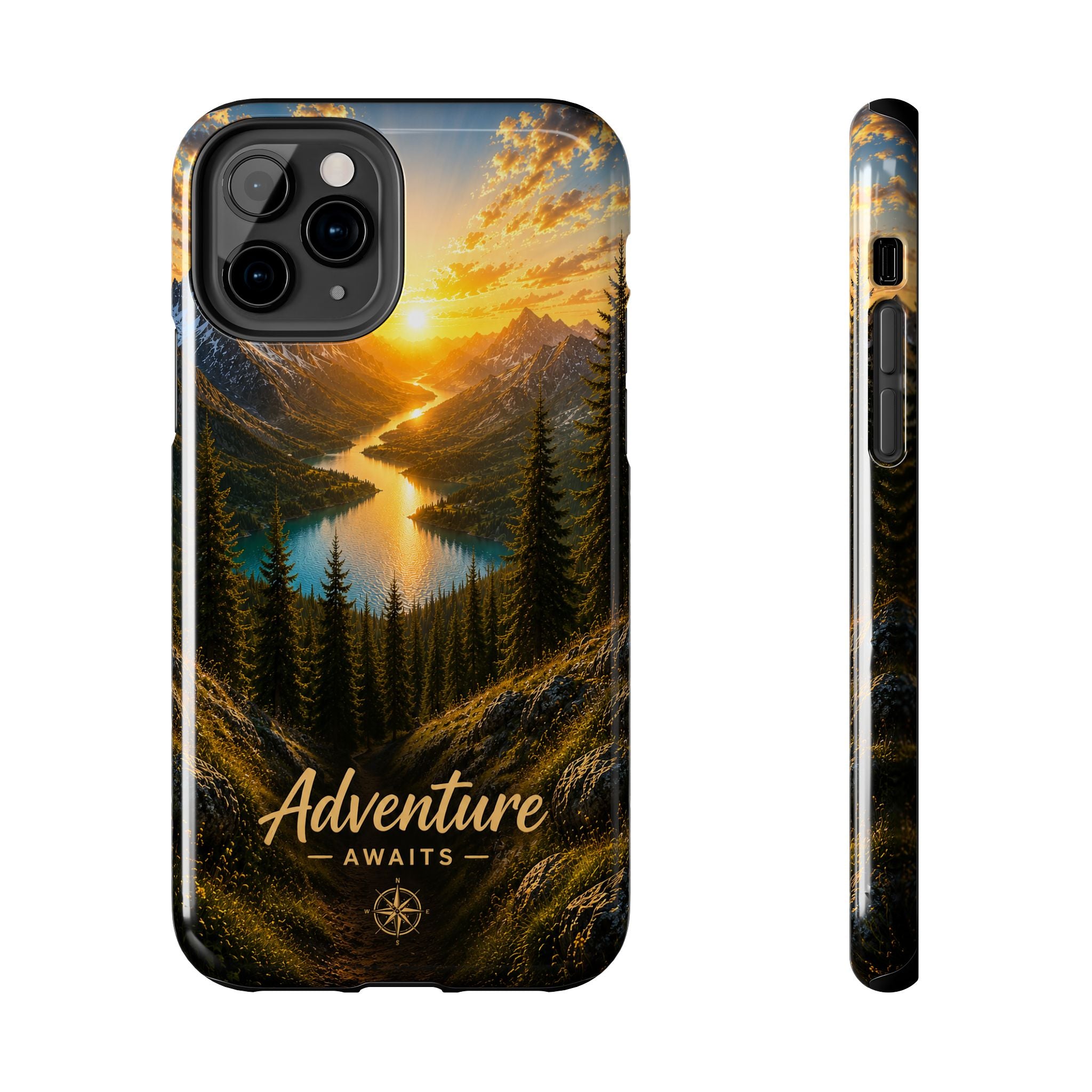 Adventure Awaits Phone Case — Scenic Mountain Landscape Protective Case