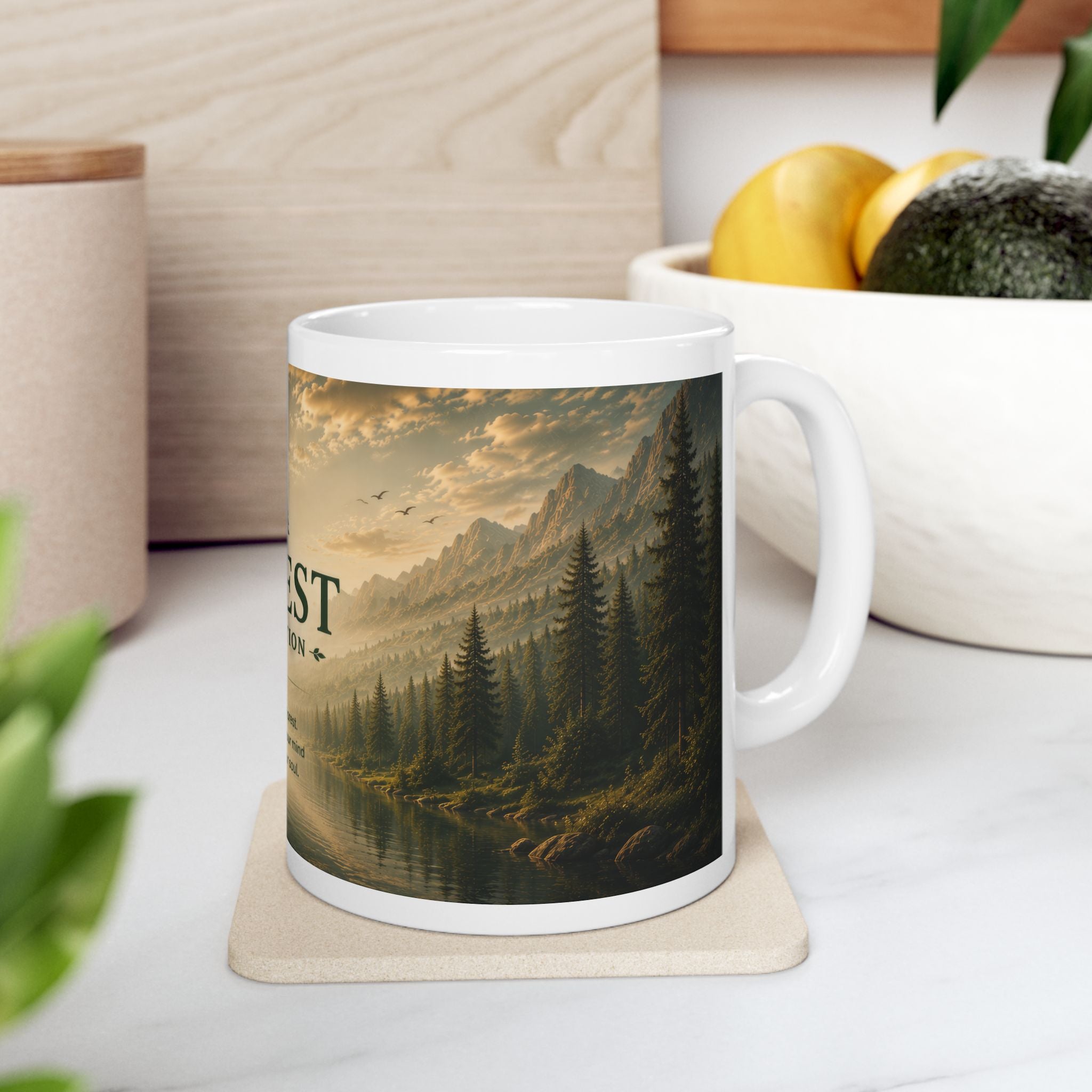 Forest Ceramic Mug (11oz, 15oz) | Nature Coffee Mug | Planet of Thoughts