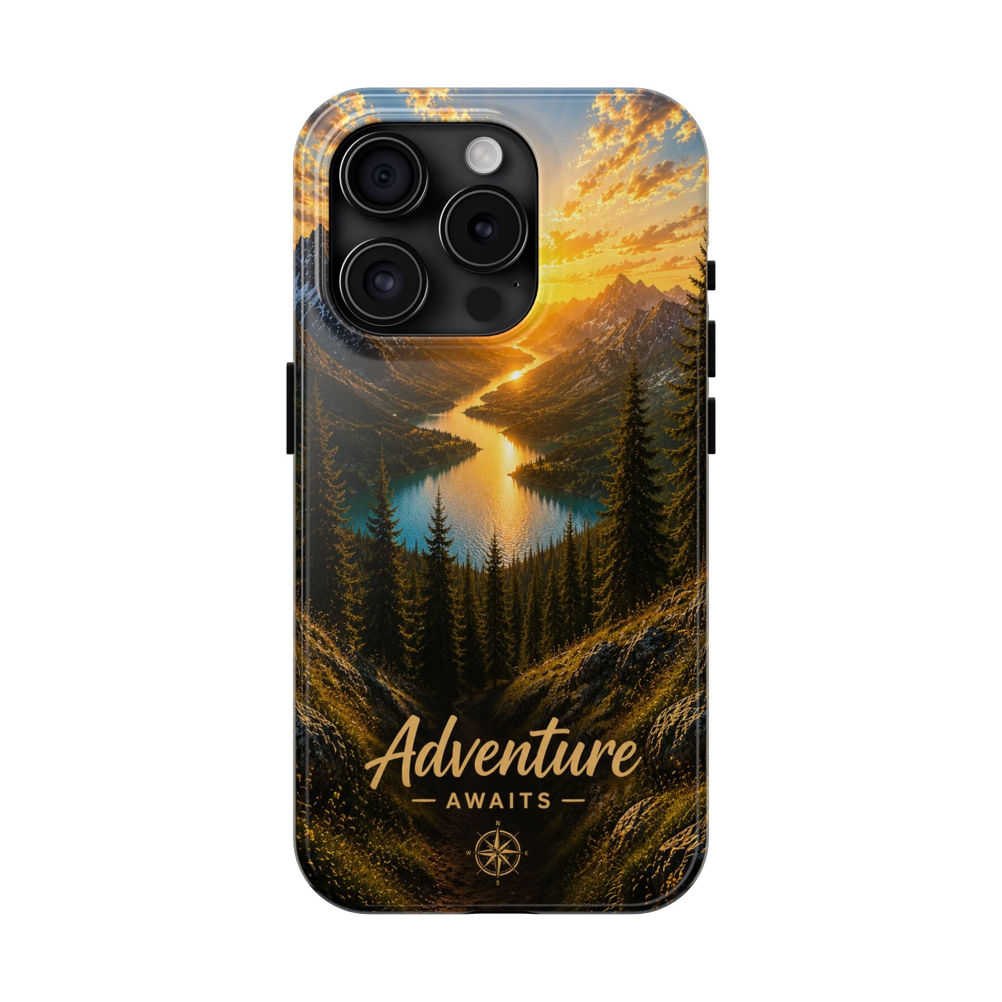 Adventure Awaits Phone Case — Scenic Mountain Landscape Protective Case