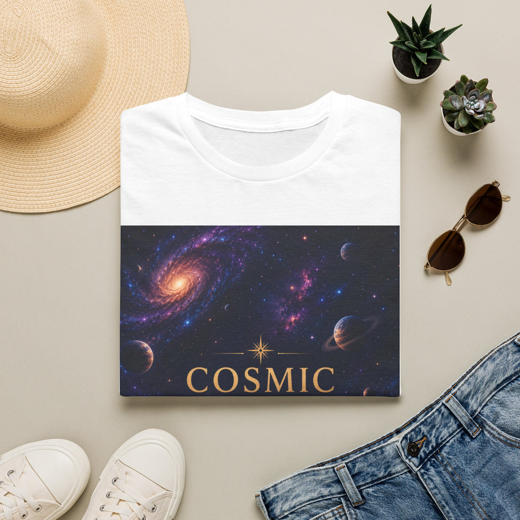 Cosmic Collection Galaxy Tee — 'COSMIC' Space Nebula Graphic T-Shirt