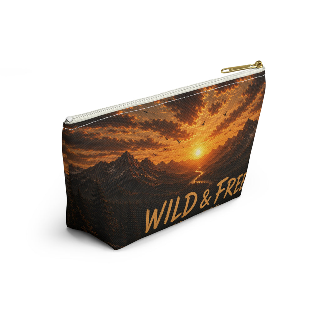 Wild & Free Accessory Pouch — Sunset Mountain Cosmetic Bag