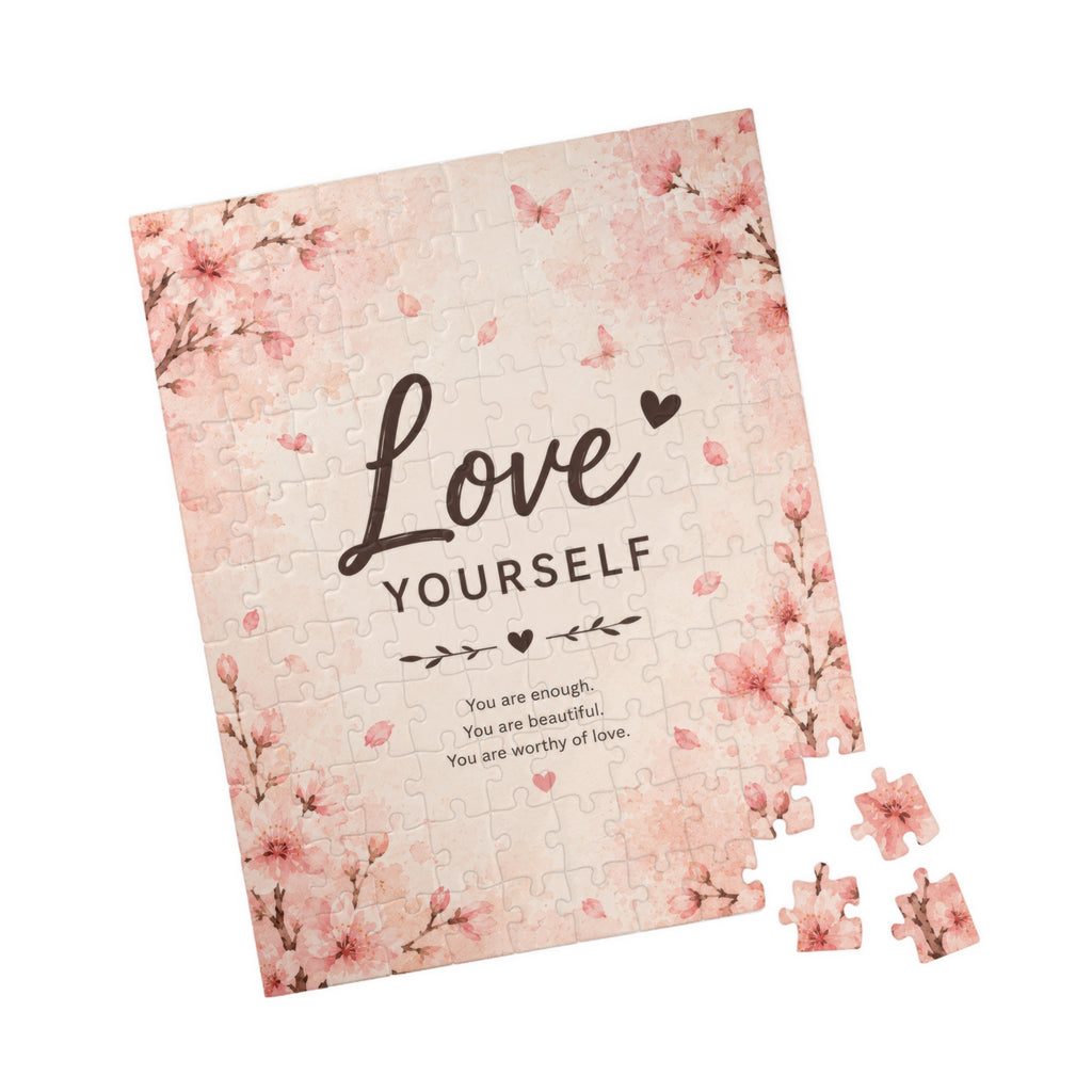 Love Yourself Floral Puzzle – Inspirational Motivational Jigsaw