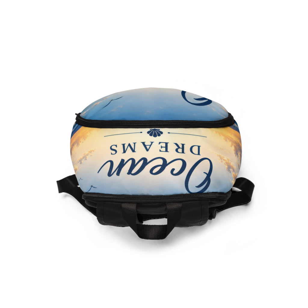 Ocean Dreams Backpack — Scenic Sunset Beach Print Travel Backpack