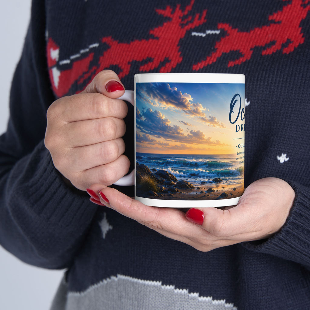 Ocean Ceramic Mug (11oz, 15oz) | Coastal Coffee Mug | Planet of Thoughts