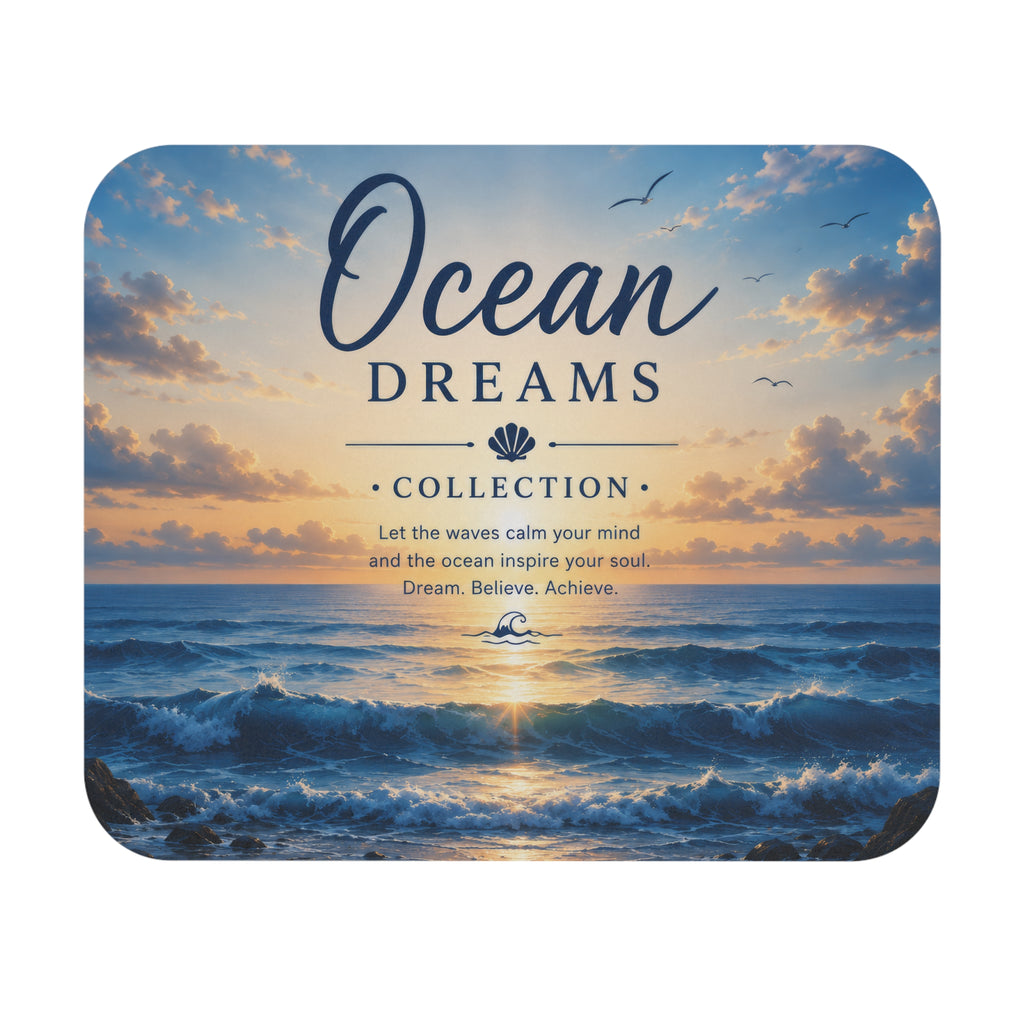 Ocean Dreams Mouse Pad – Calming Seascape with Inspirational Quote | Planet of Thoughts