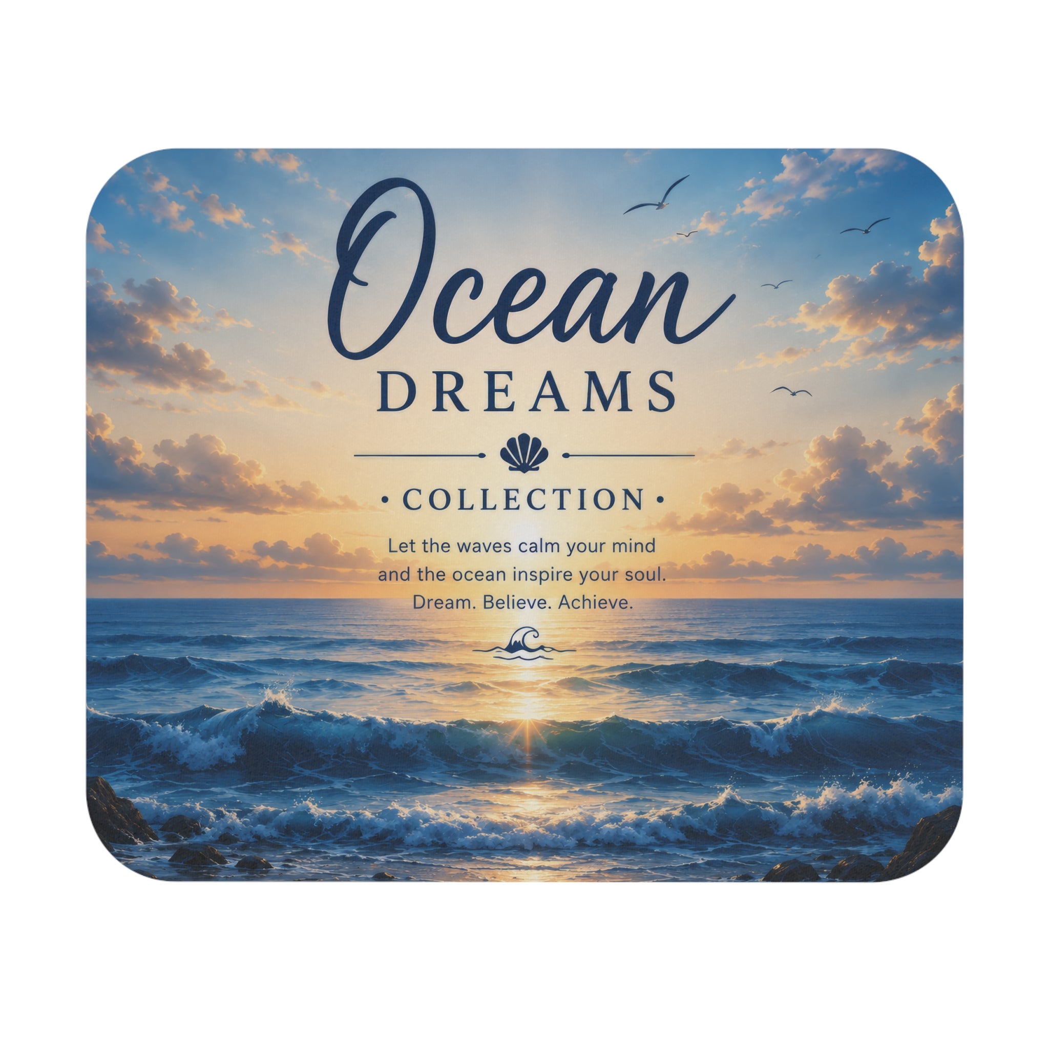 Ocean Dreams Mouse Pad – Calming Seascape with Inspirational Quote | Planet of Thoughts