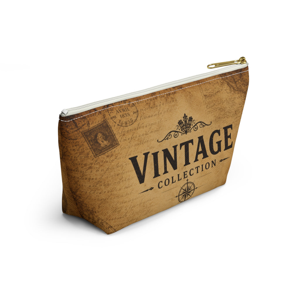 Vintage Collection Accessory Pouch — Retro Map Travel Cosmetic Bag
