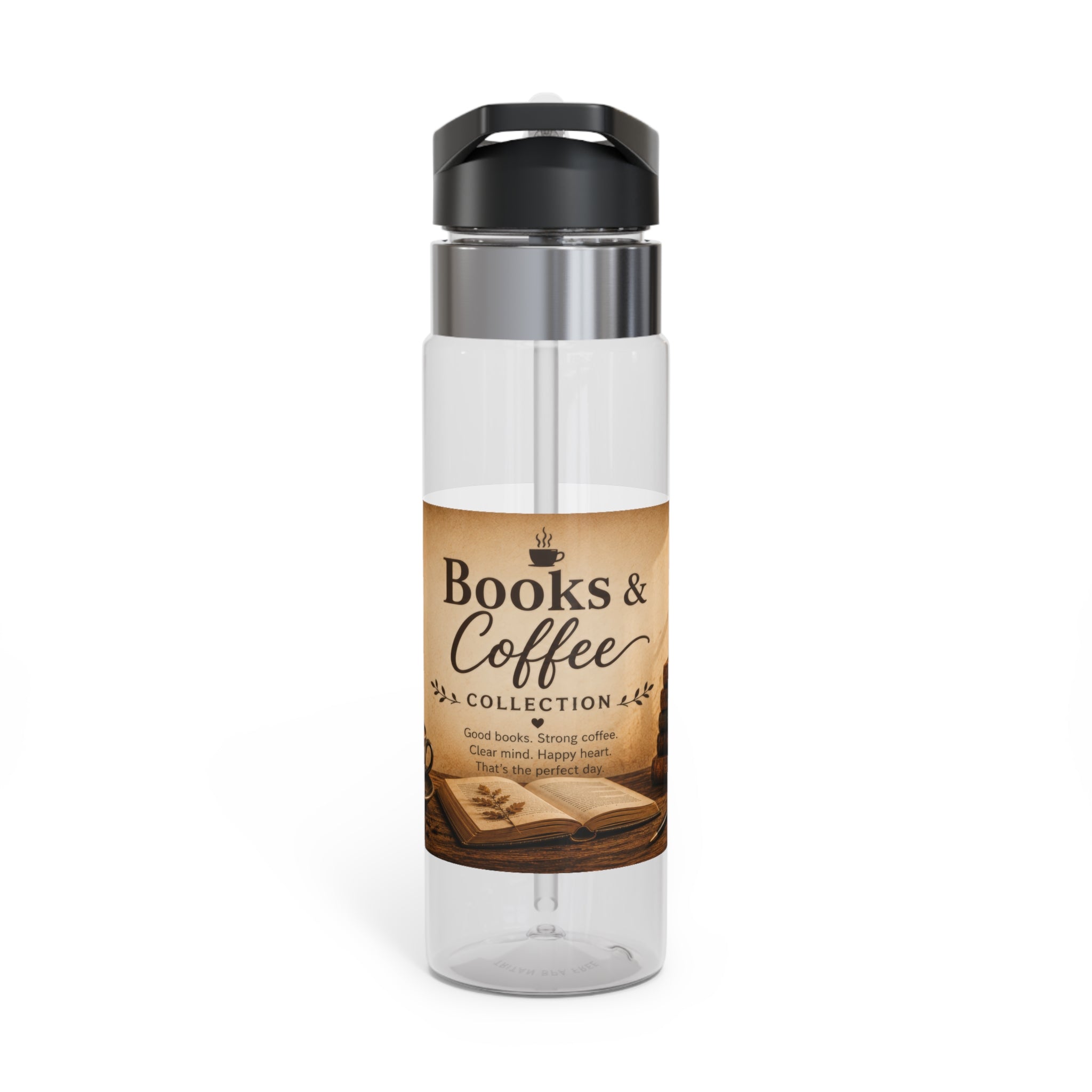 Books & Coffee 20oz Tritan Sport Bottle — Vintage Library Coffee Lover Water Bottle