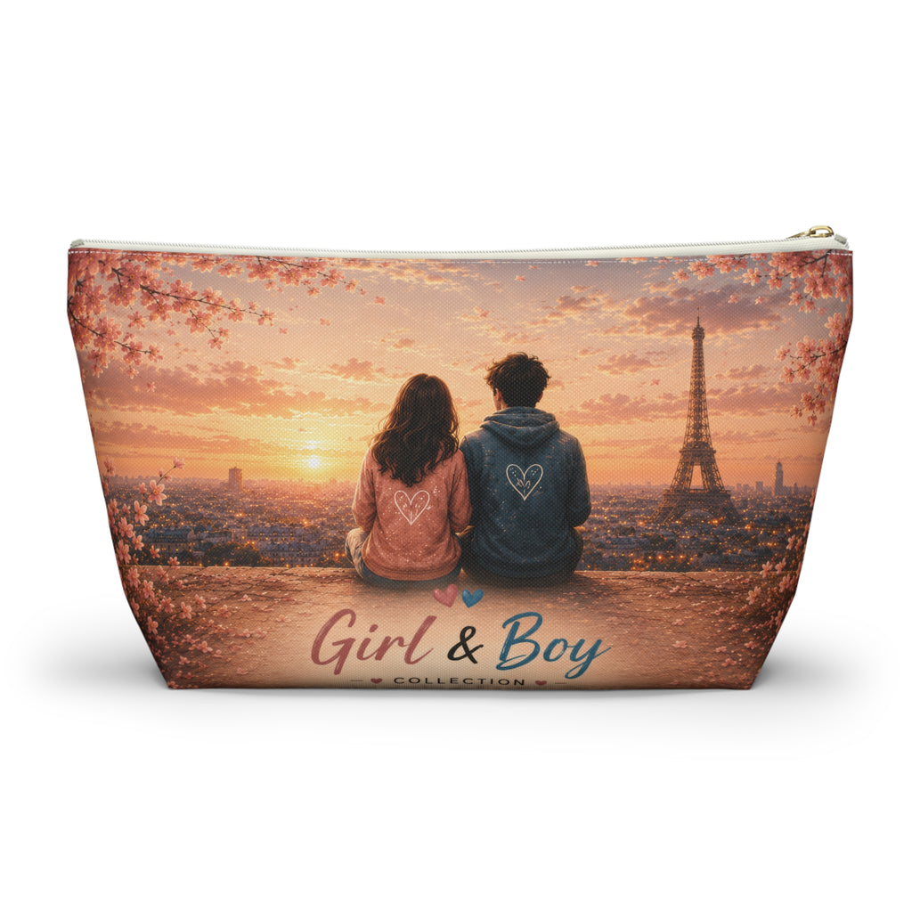Girl & Boy Paris Sunset Cosmetic Bag Accessory Pouch