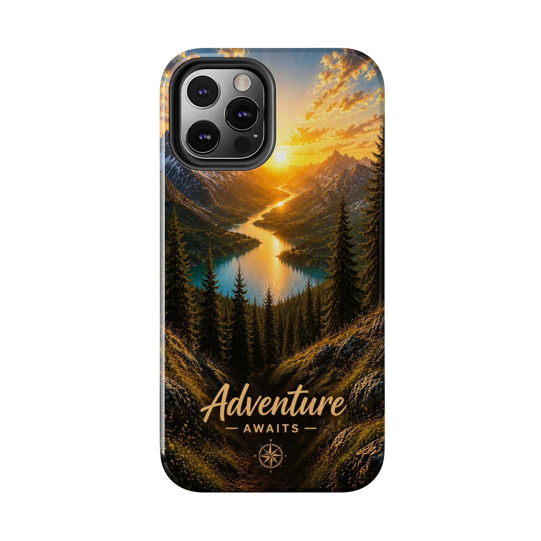 Adventure Awaits Phone Case — Scenic Mountain Landscape Protective Case