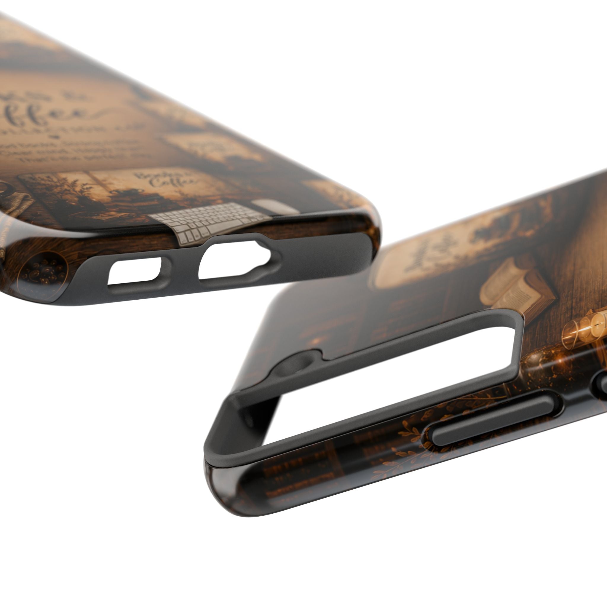 Books & Coffee Tough Phone Case — Cozy Vintage Library Design