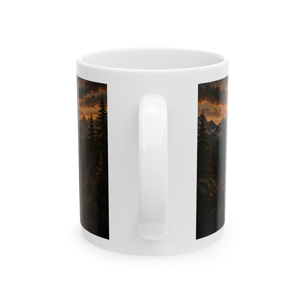 Wild & Free Ceramic Mug (11oz, 15oz) – Sunset Mountain Adventure Coffee Cup | Planet of Thoughts