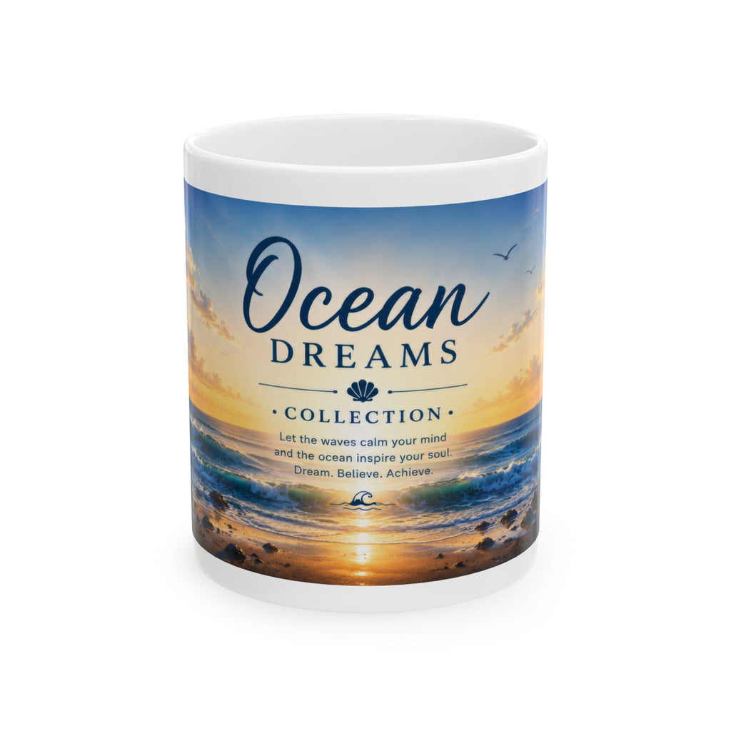 Ocean Ceramic Mug (11oz, 15oz) | Coastal Coffee Mug | Planet of Thoughts