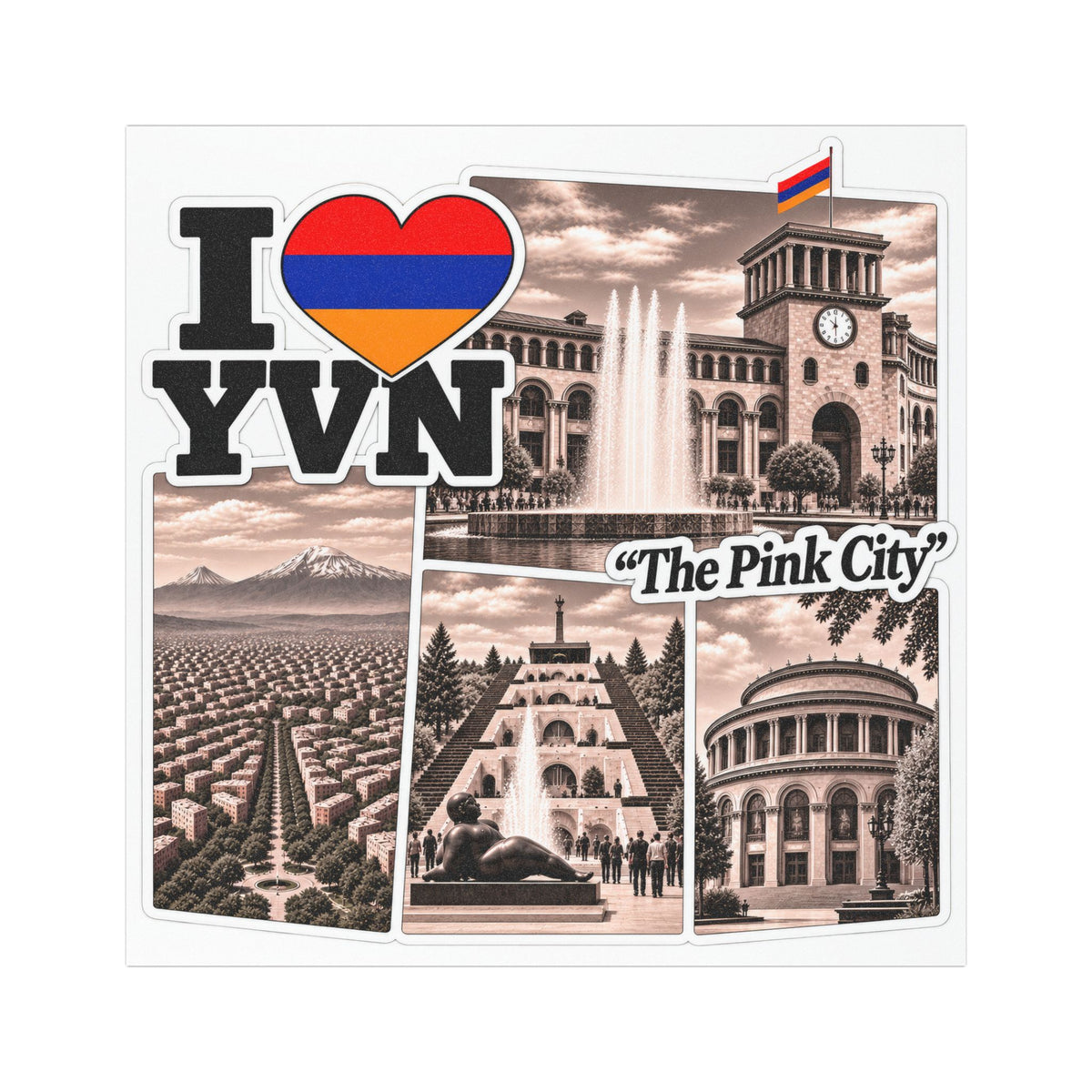 Yerevan Car Magnet — I Love YVN Armenian Souvenir