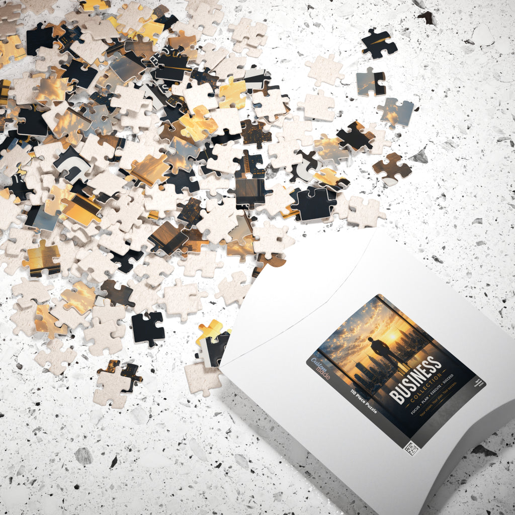 Business Collection Motivational Jigsaw Puzzle — Focus • Plan • Execute • Succeed (Multiple Piece Counts)