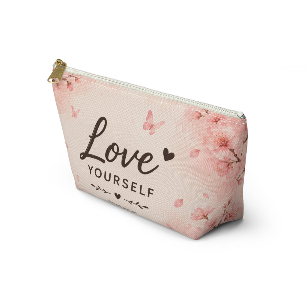 Love Yourself Floral Accessory Pouch