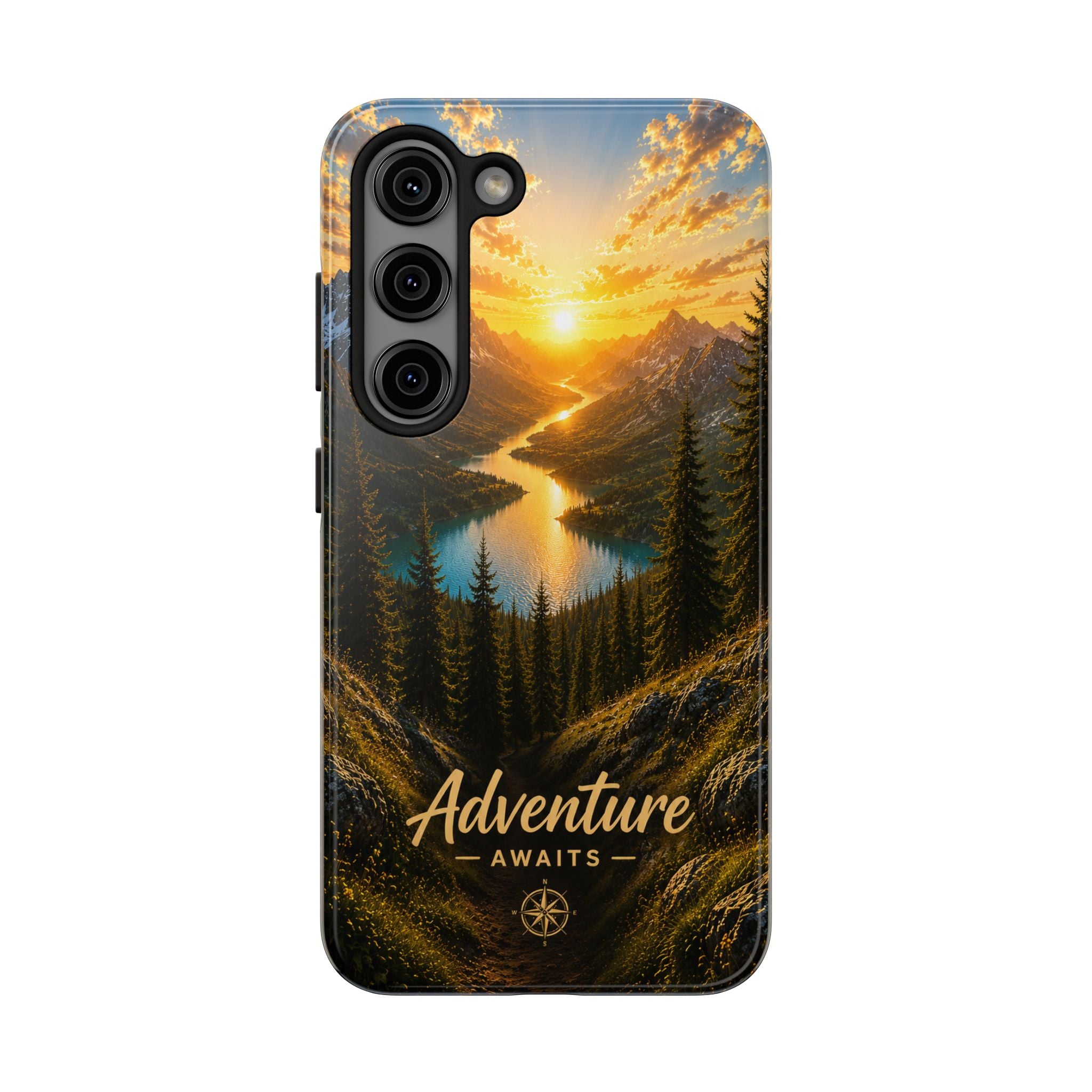 Adventure Awaits Phone Case — Scenic Mountain Landscape Protective Case