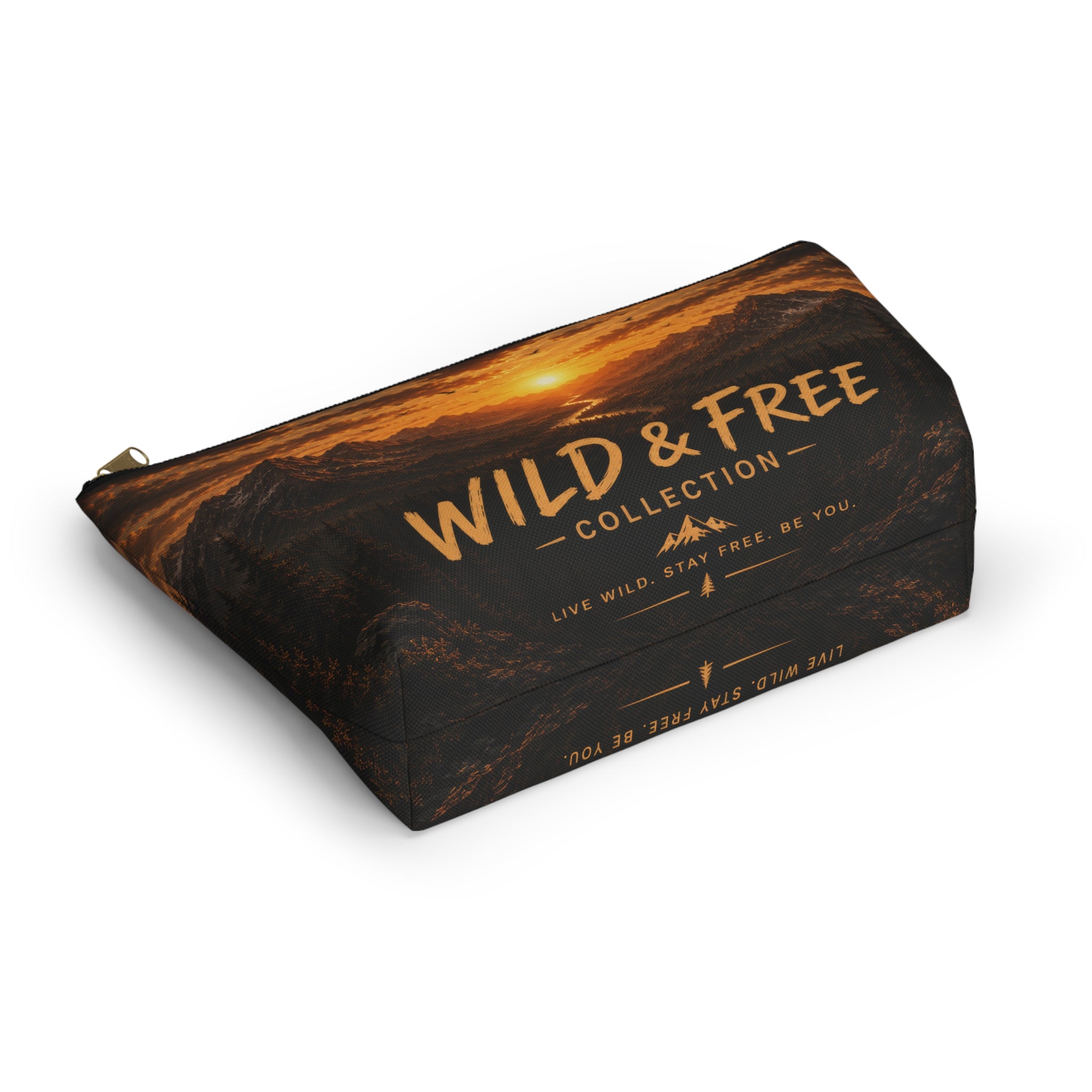 Wild & Free Accessory Pouch — Sunset Mountain Cosmetic Bag