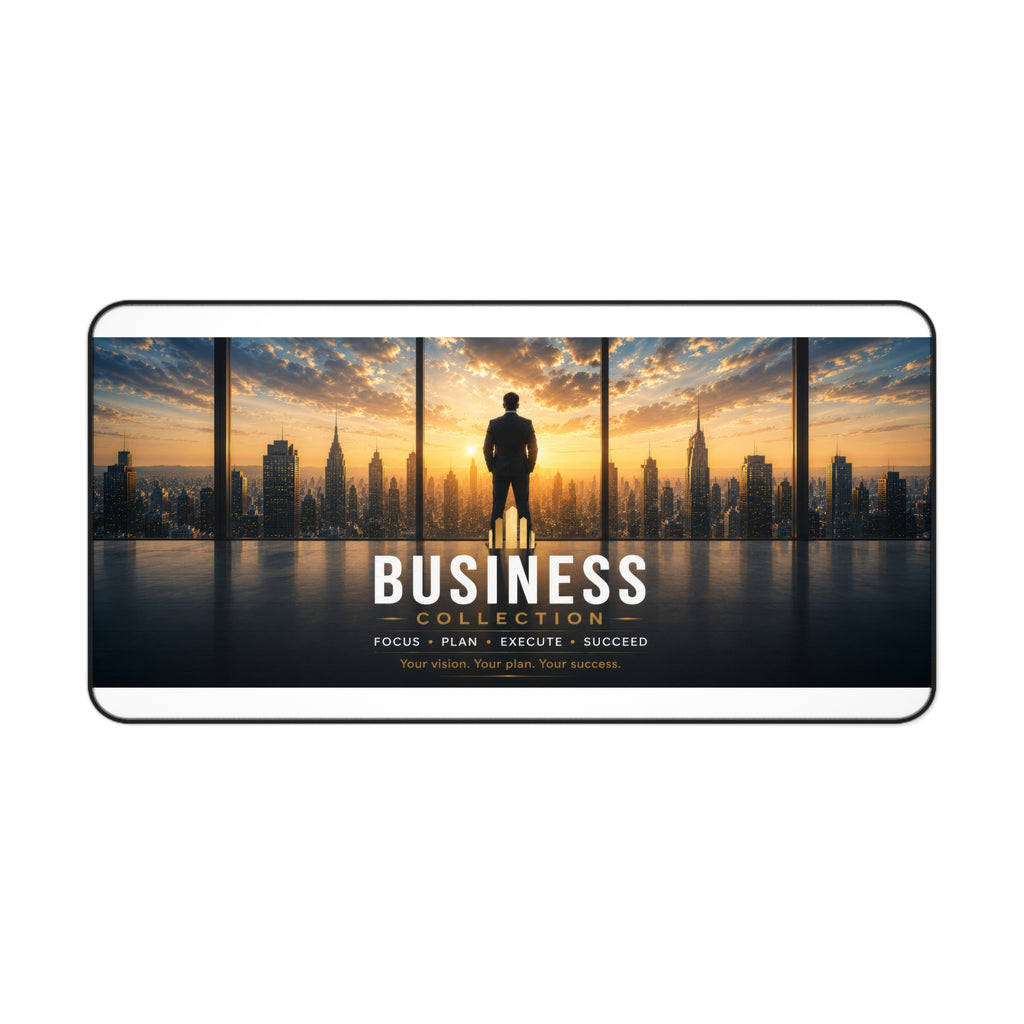Business Collection Desk Mat — Motivational Office Mouse Pad with ‘Business Collection: Focus • Plan • Execute • Succeed’