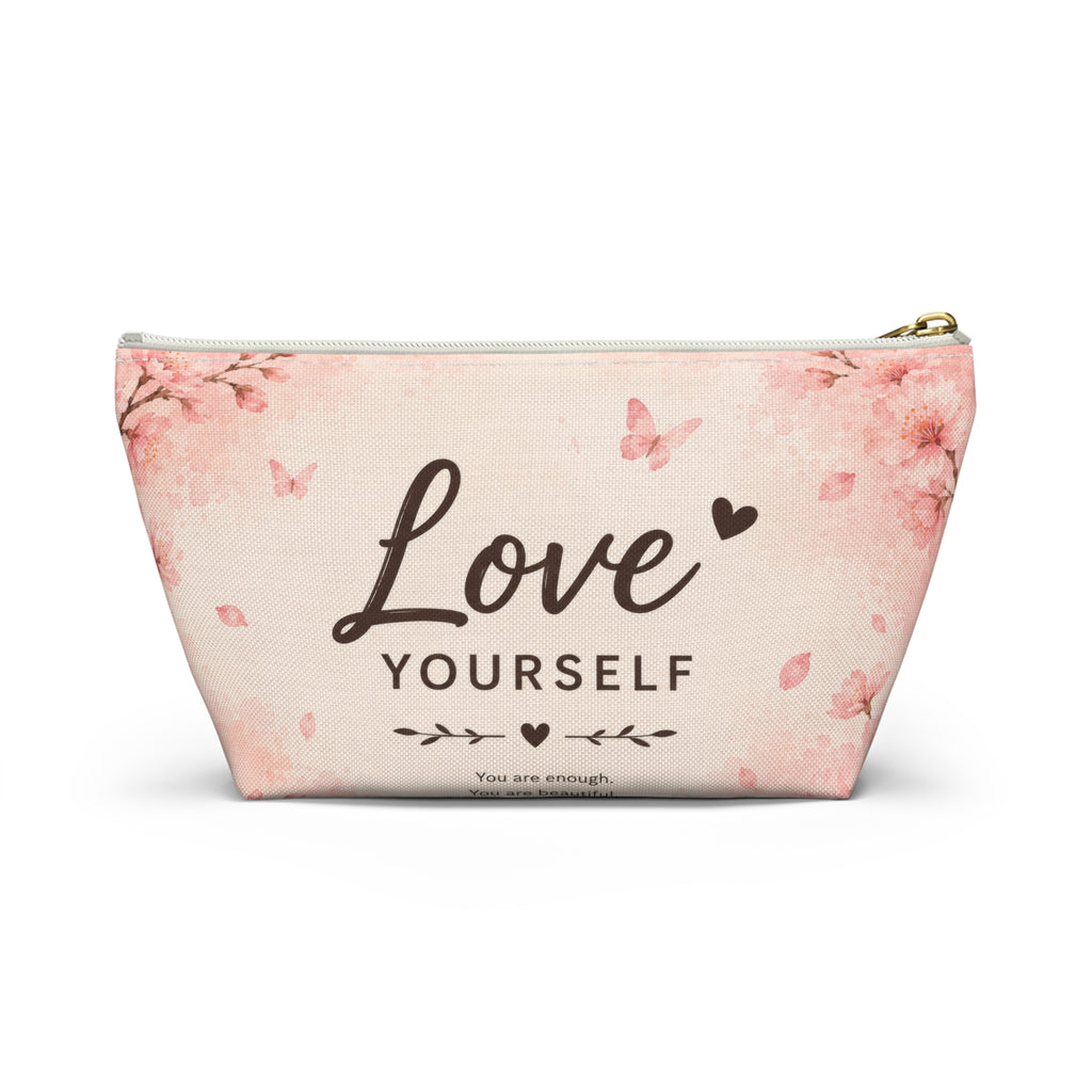 Love Yourself Floral Accessory Pouch