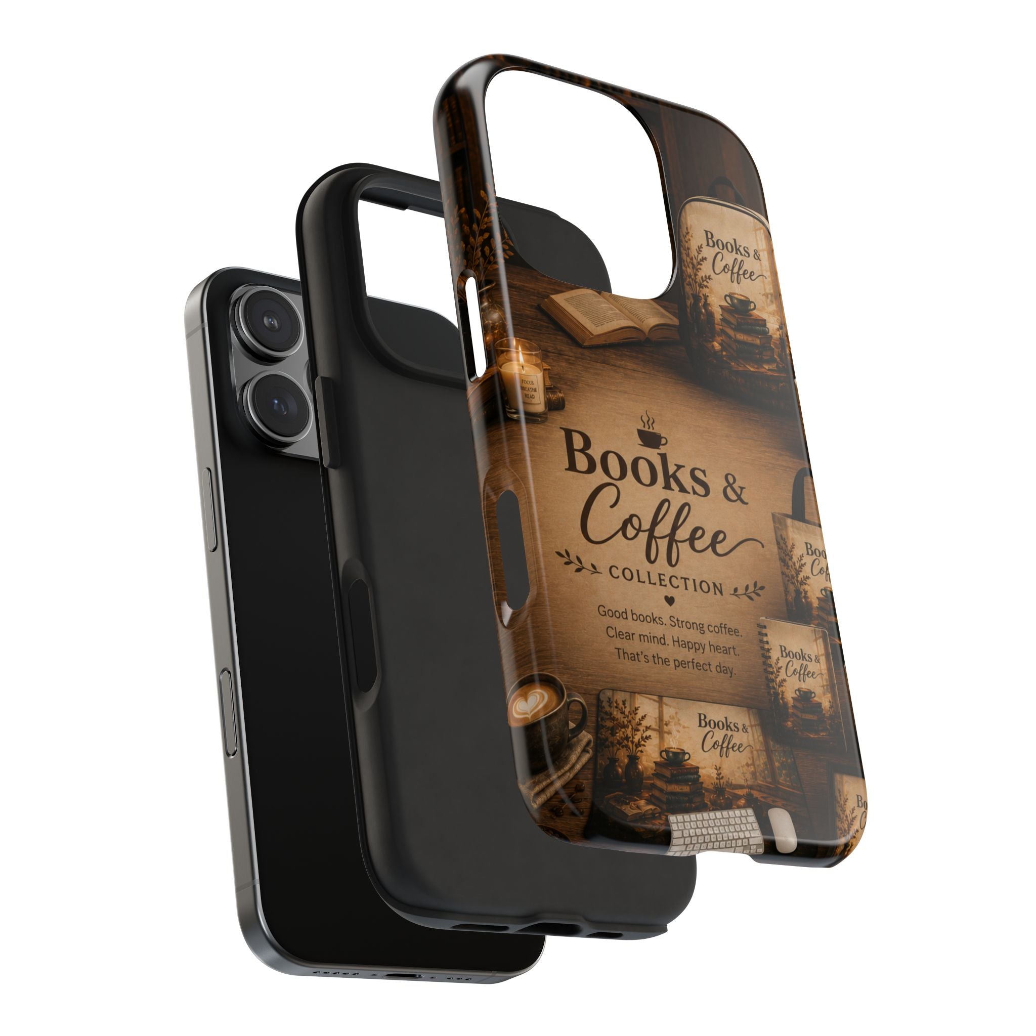 Books & Coffee Tough Phone Case — Cozy Vintage Library Design