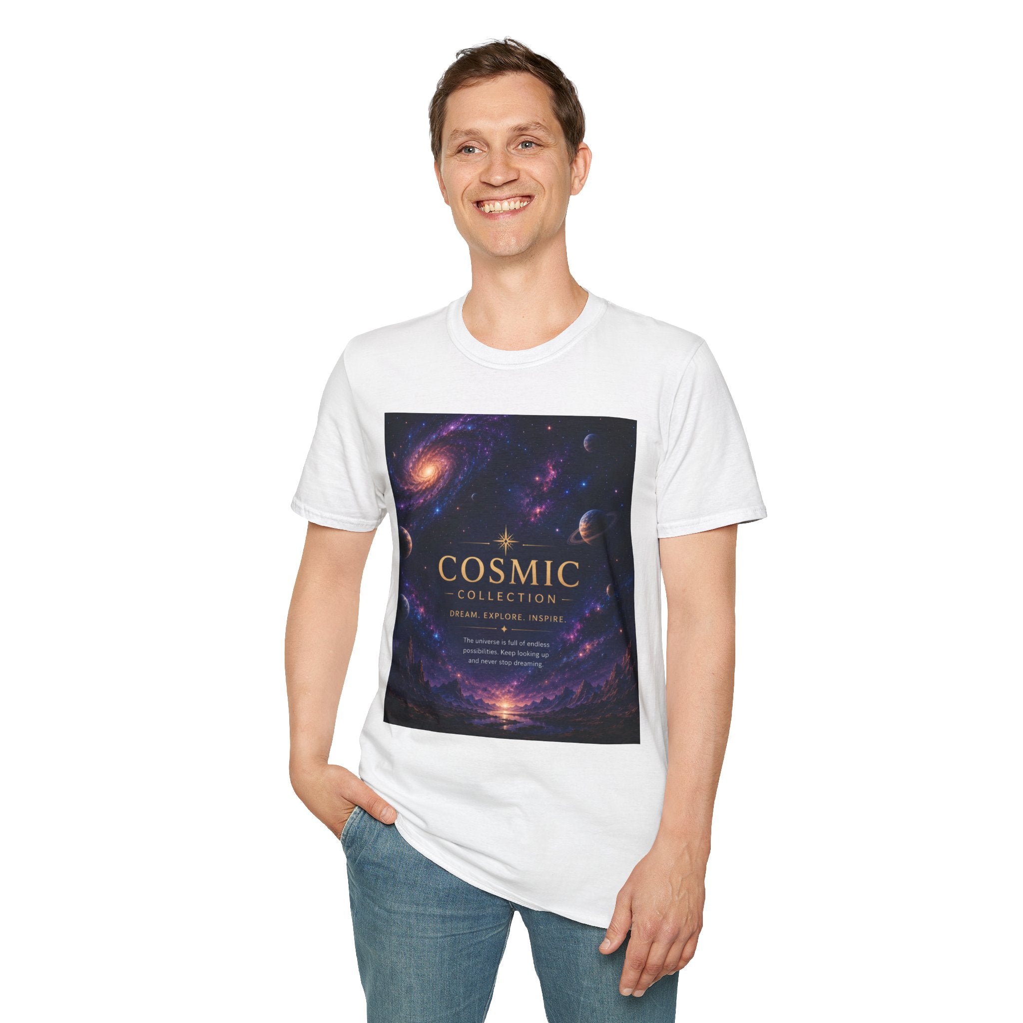 Cosmic Collection Galaxy Tee — 'COSMIC' Space Nebula Graphic T-Shirt