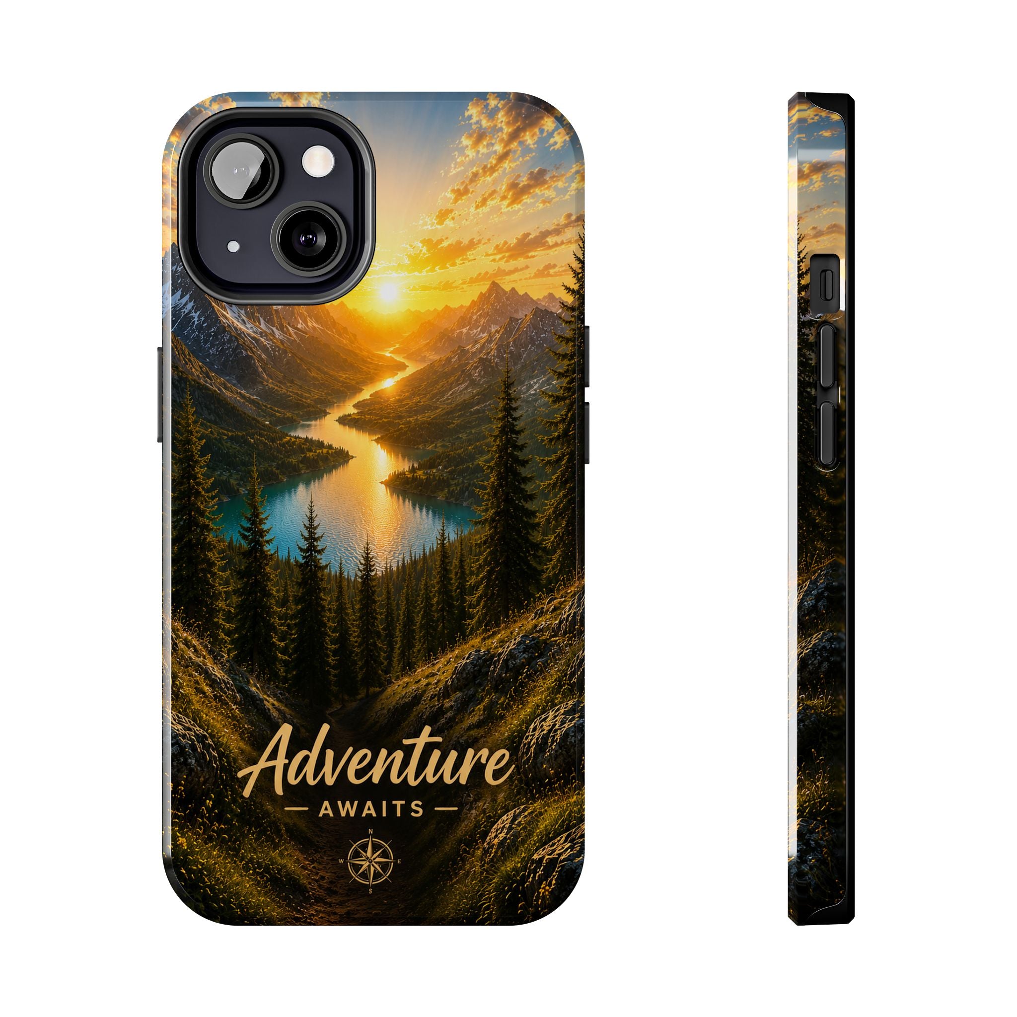Adventure Awaits Phone Case — Scenic Mountain Landscape Protective Case
