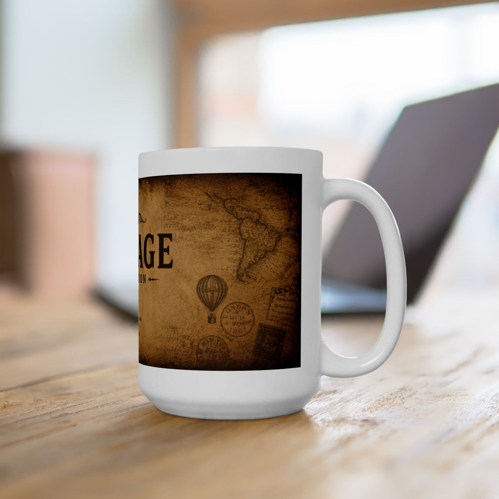 Vintage Collection Ceramic Mug (11oz & 15oz) — Rustic Antique Map Coffee Cup | Planet of Thoughts