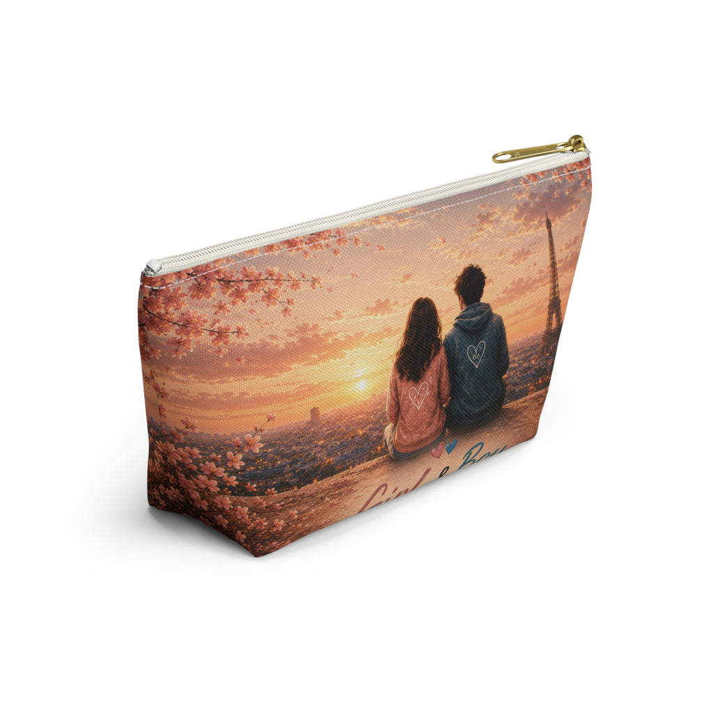 Girl & Boy Paris Sunset Cosmetic Bag Accessory Pouch