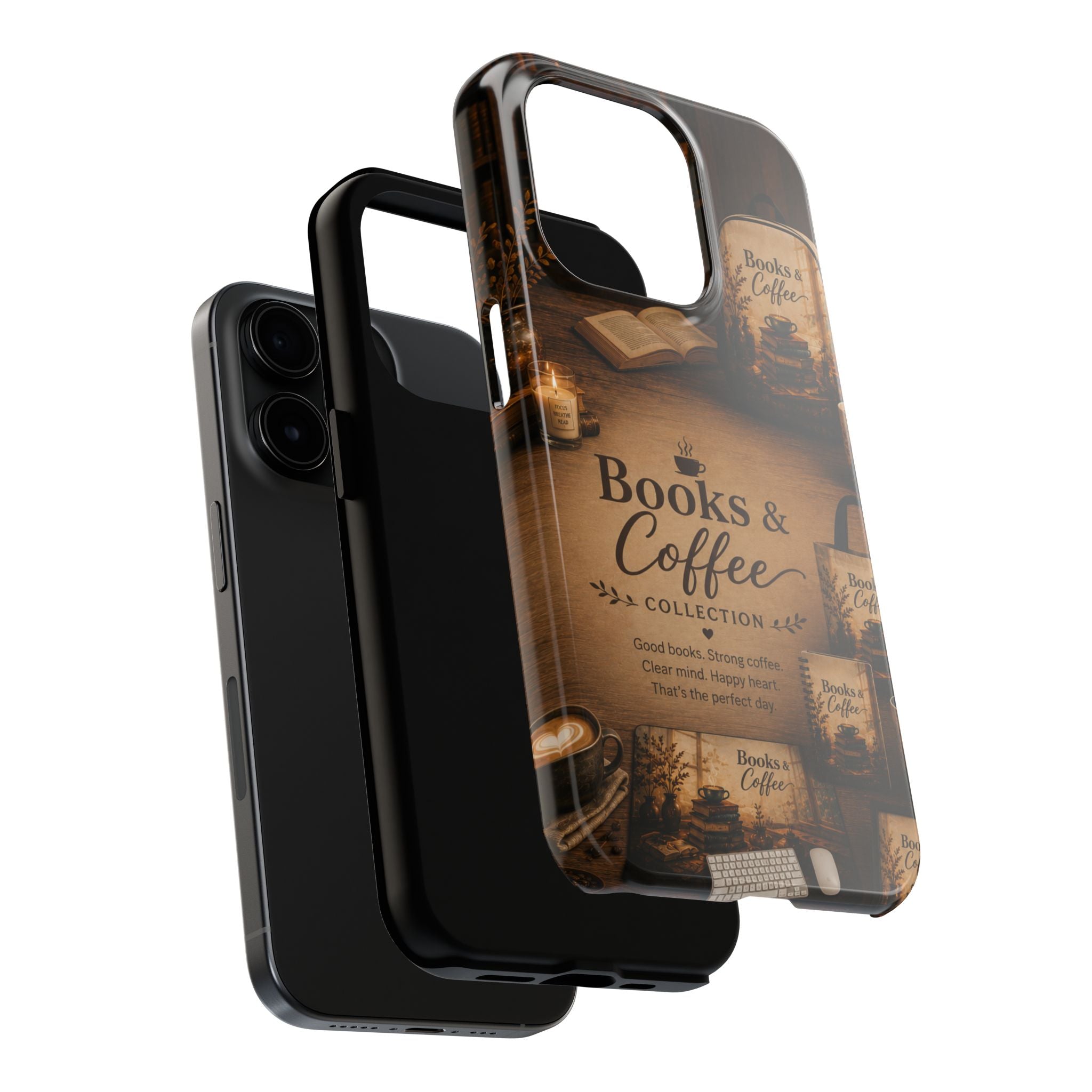 Books & Coffee Tough Phone Case — Cozy Vintage Library Design